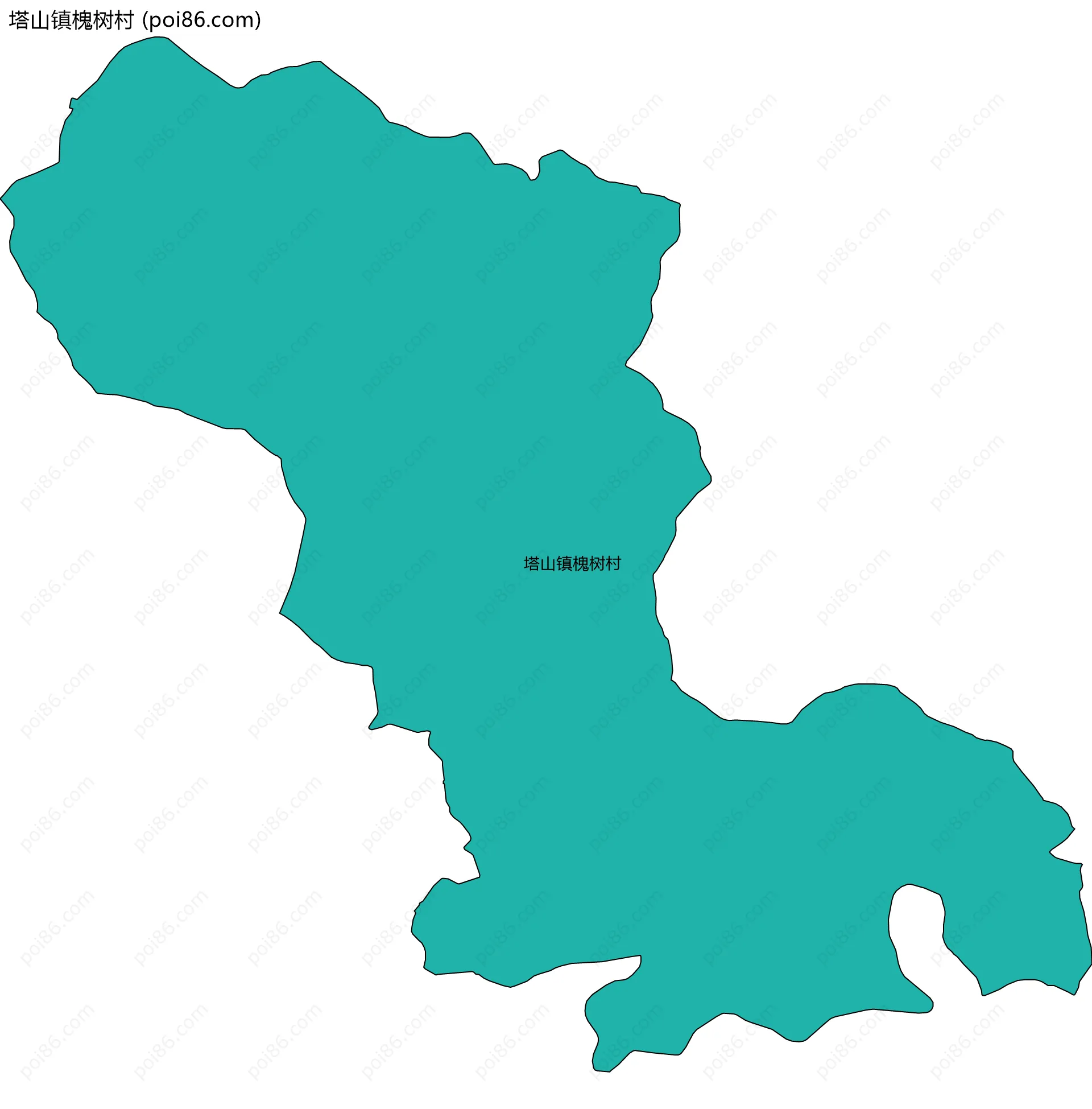 塔山镇槐树村边界地图