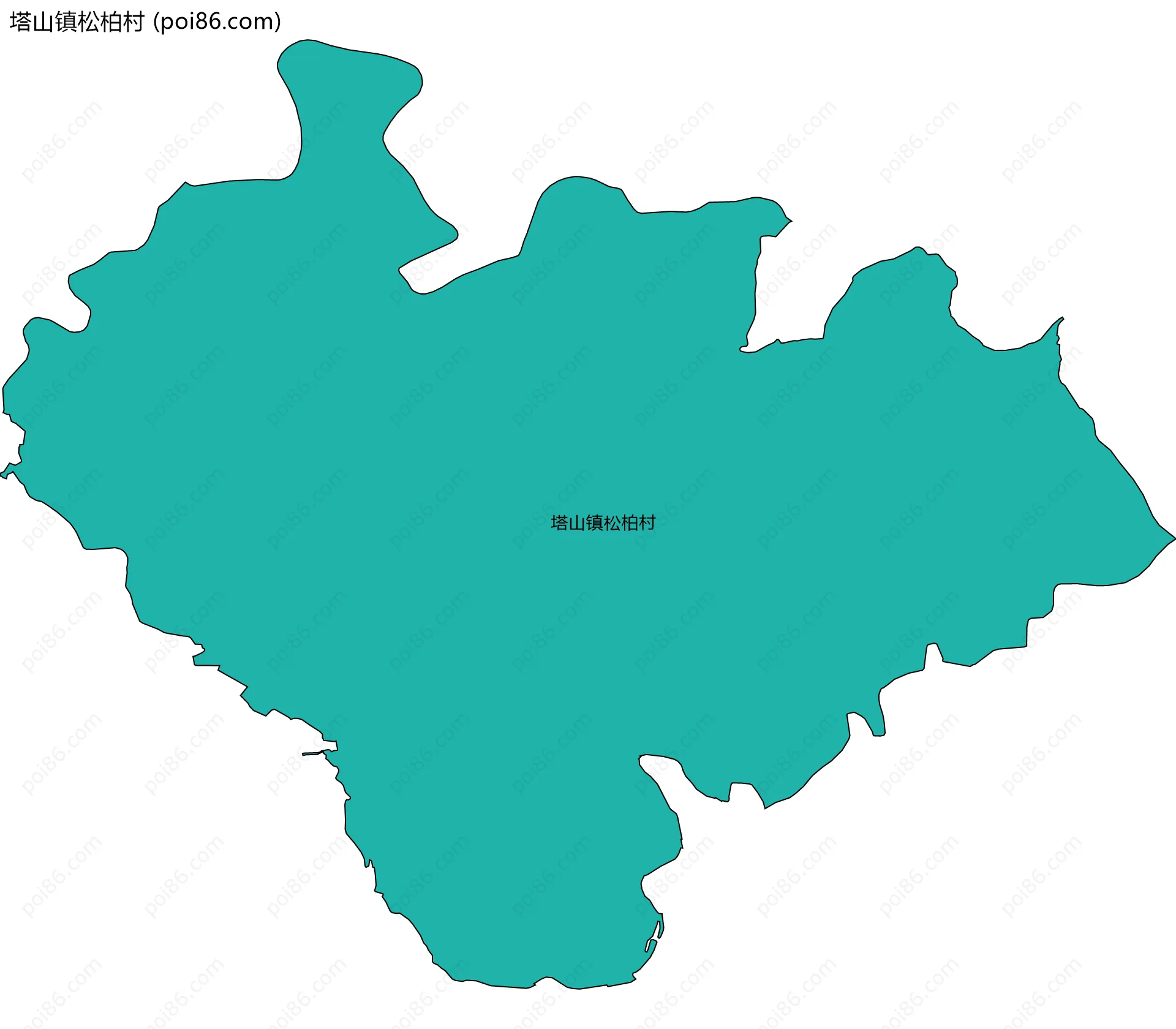 塔山镇松柏村边界地图