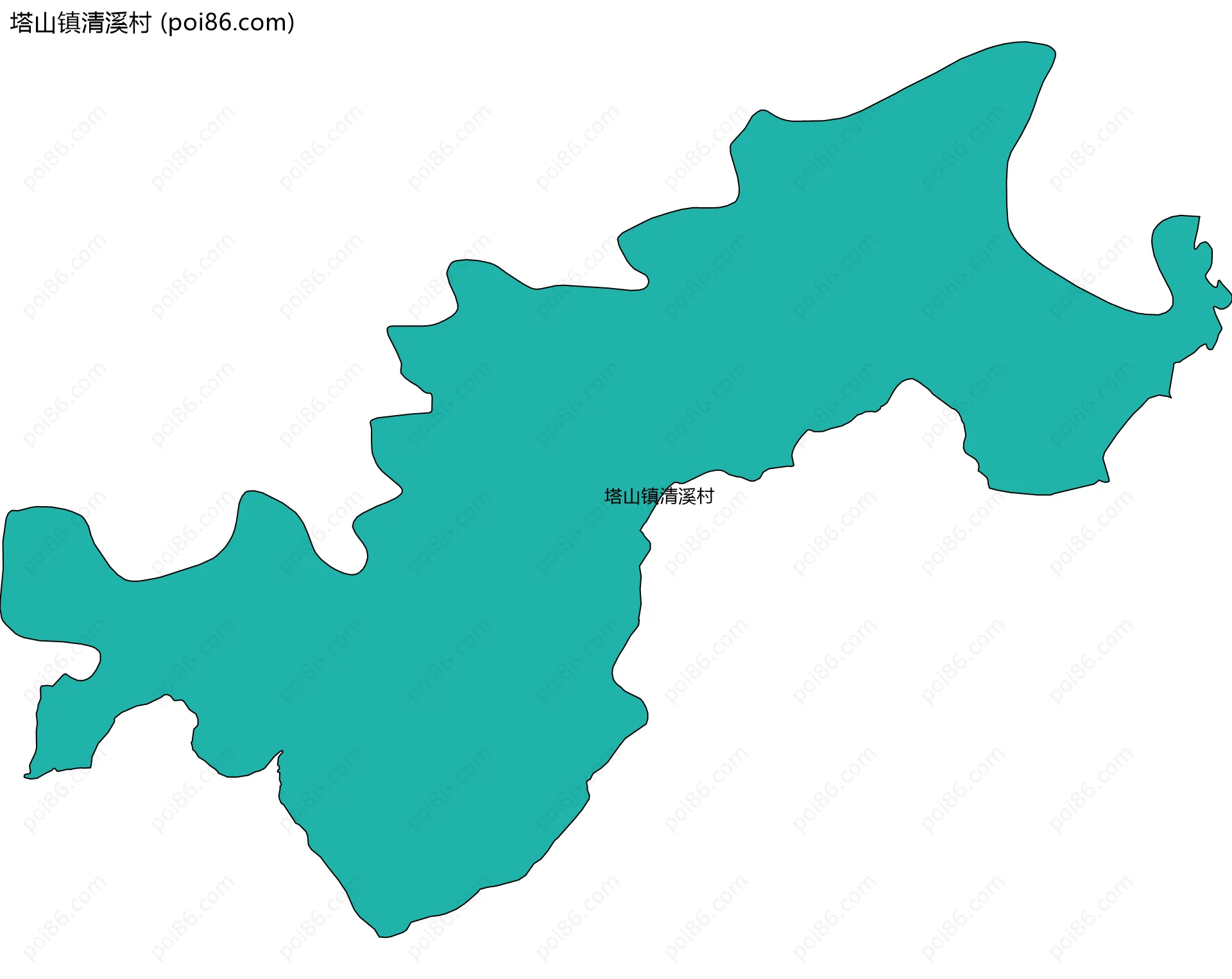 塔山镇清溪村边界地图