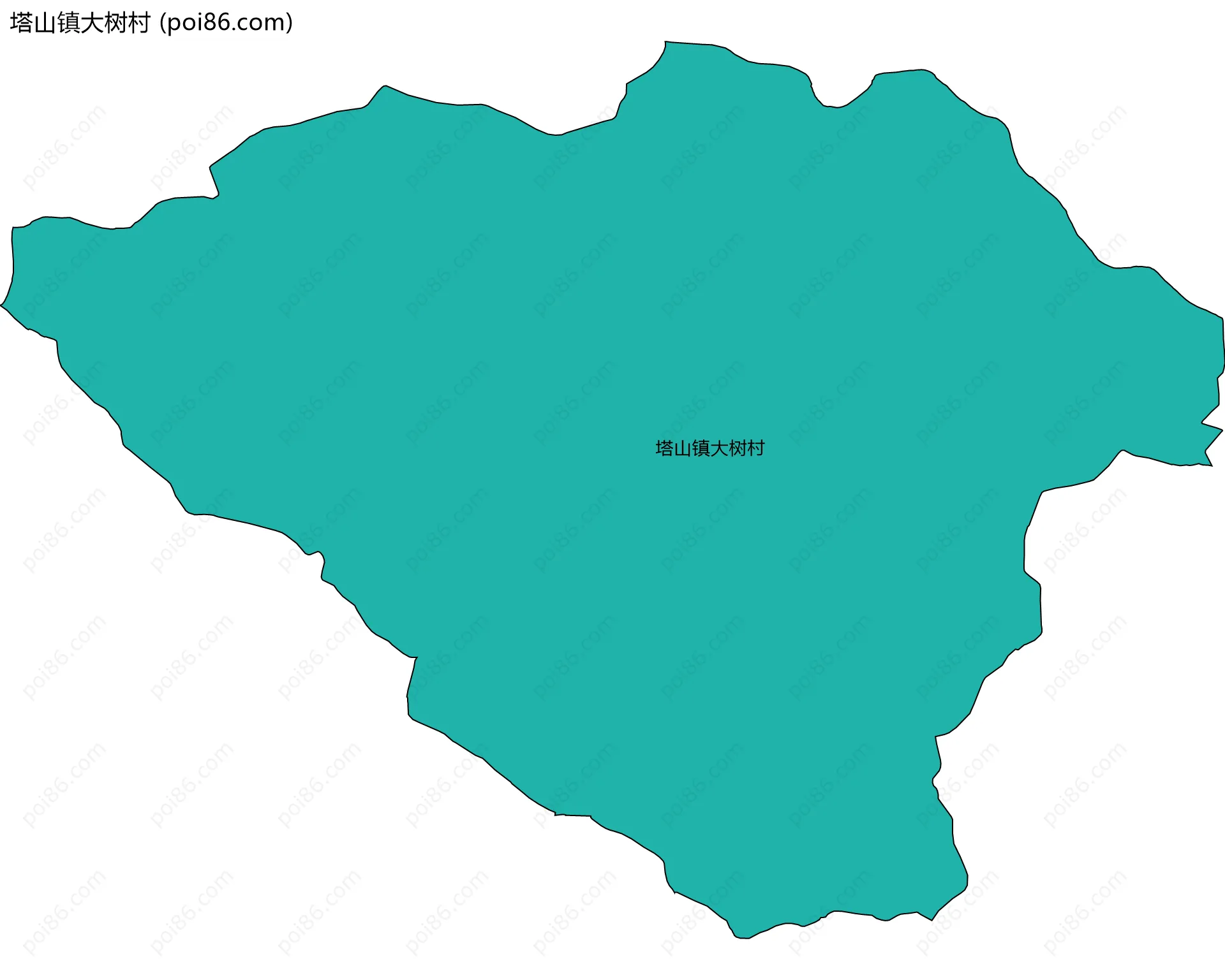 塔山镇大树村边界地图