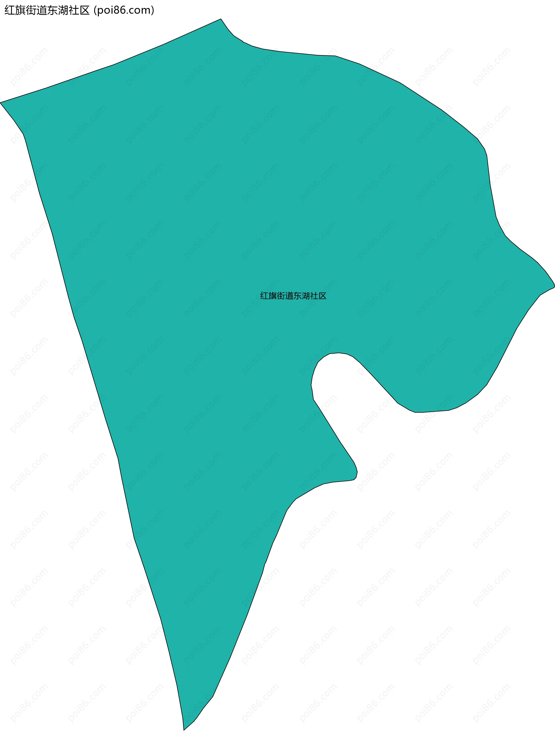 红旗街道东湖社区边界地图