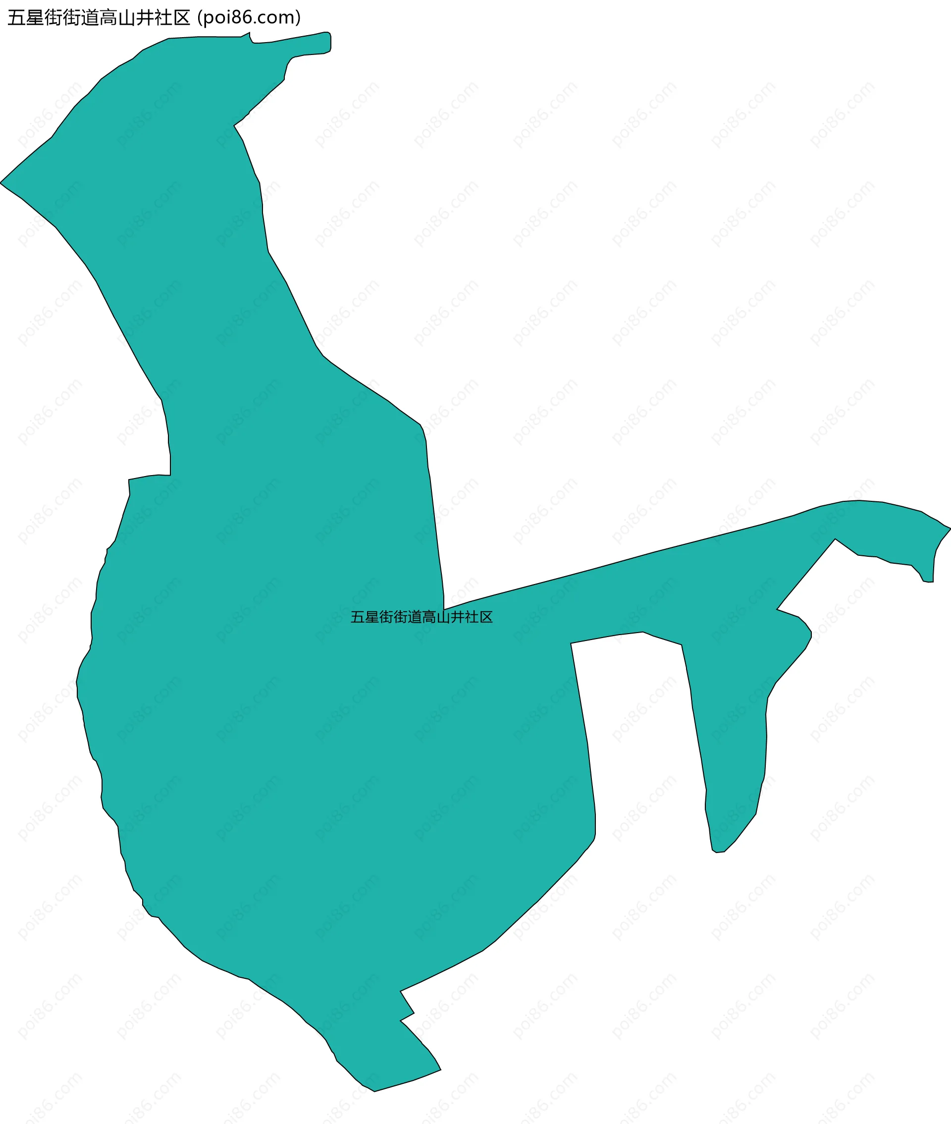 五星街街道高山井社区边界地图