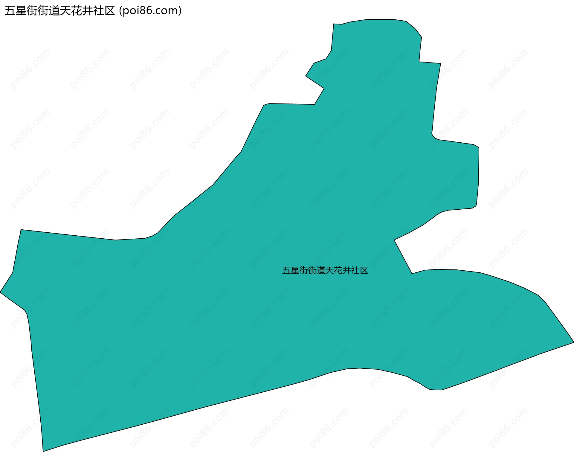 五星街街道天花井社区边界地图