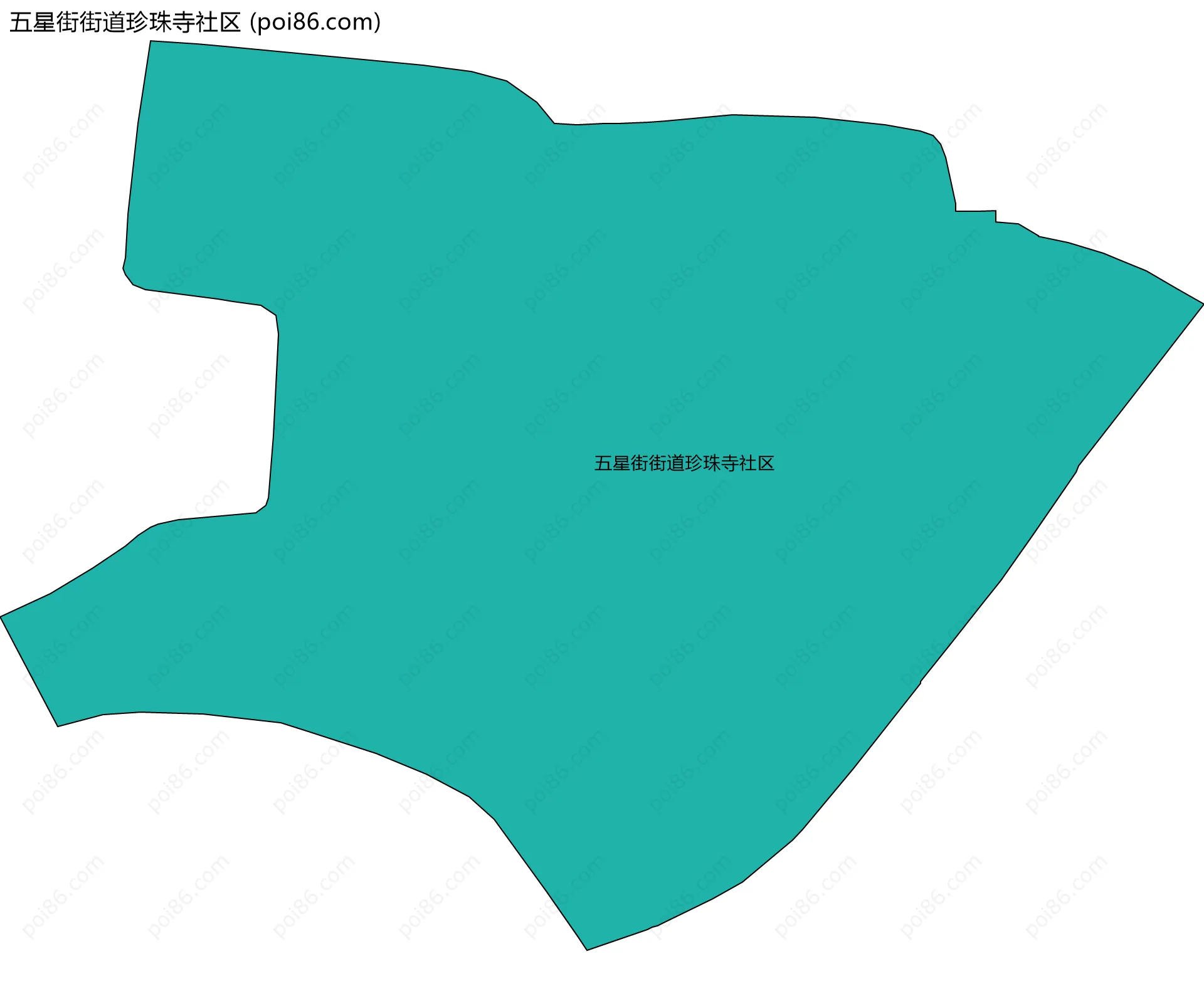 五星街街道珍珠寺社区边界地图