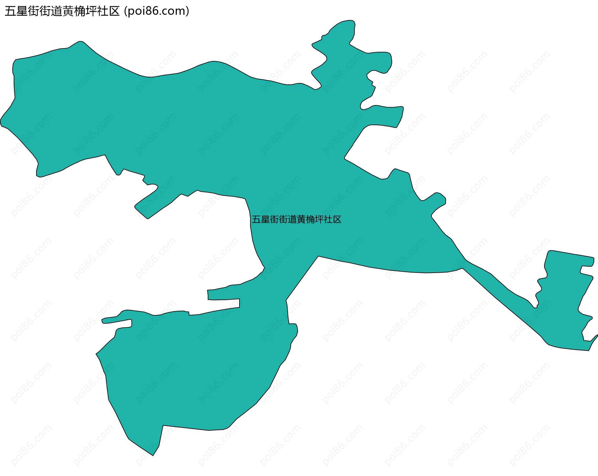 五星街街道黄桷坪社区边界地图