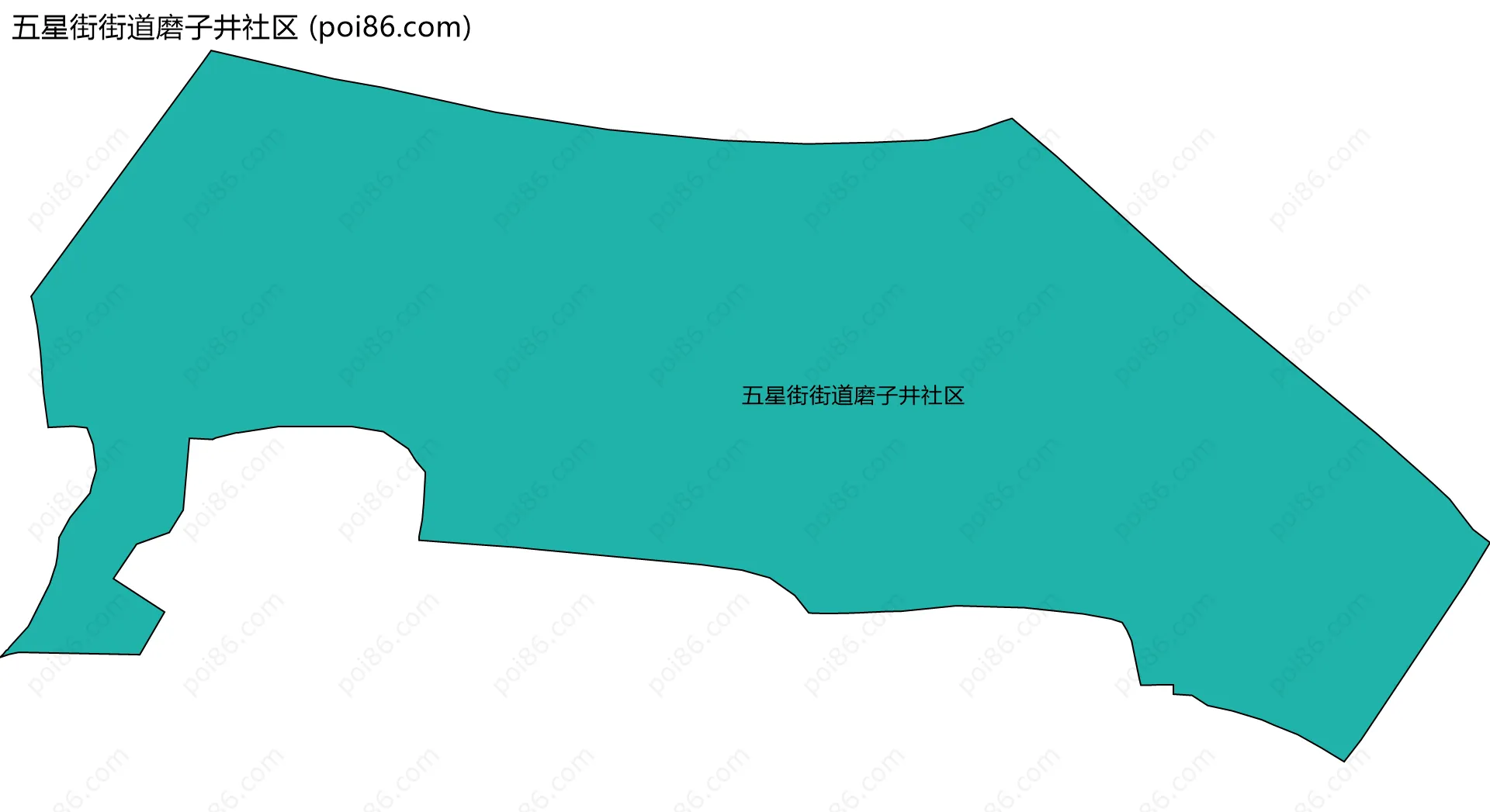 五星街街道磨子井社区边界地图