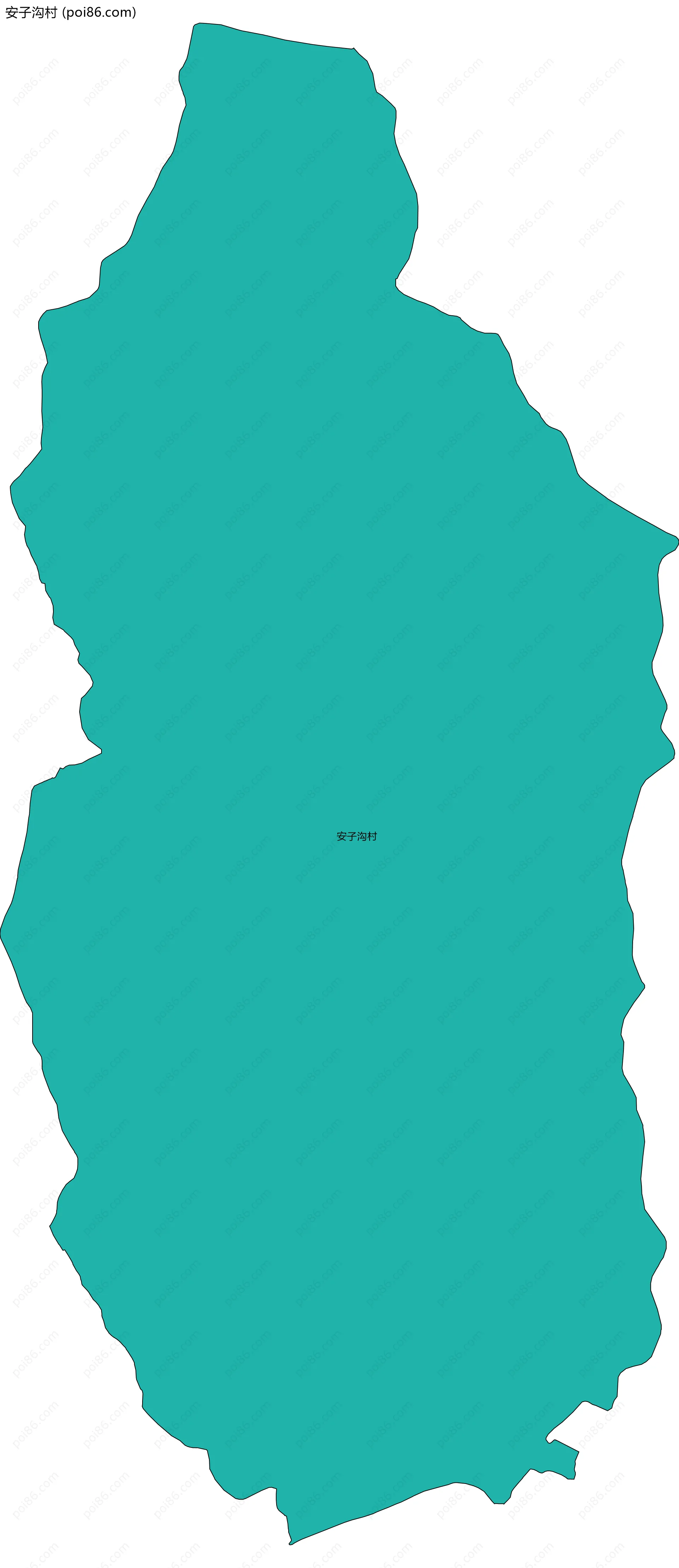 安子沟村边界地图