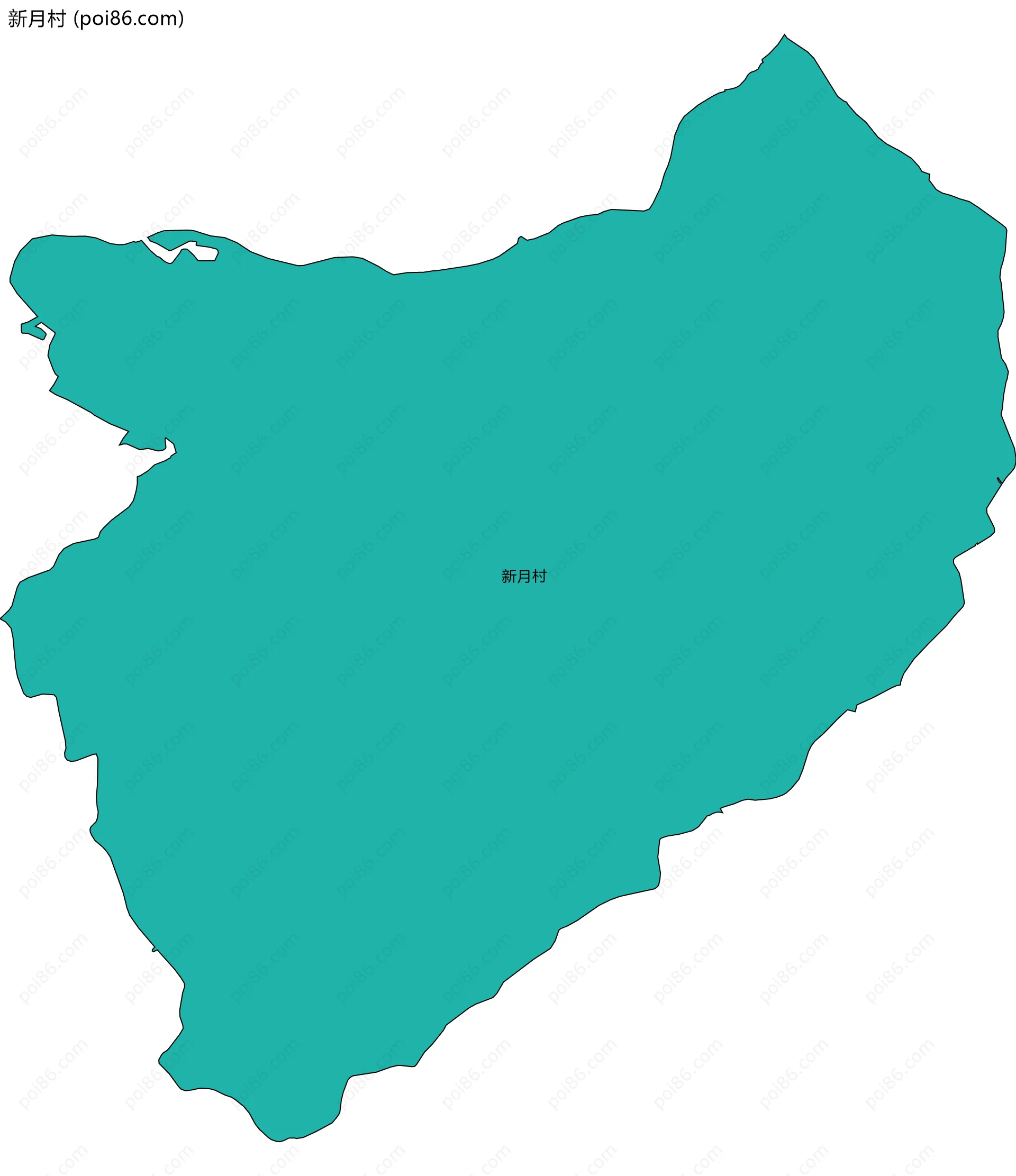 新月村边界地图