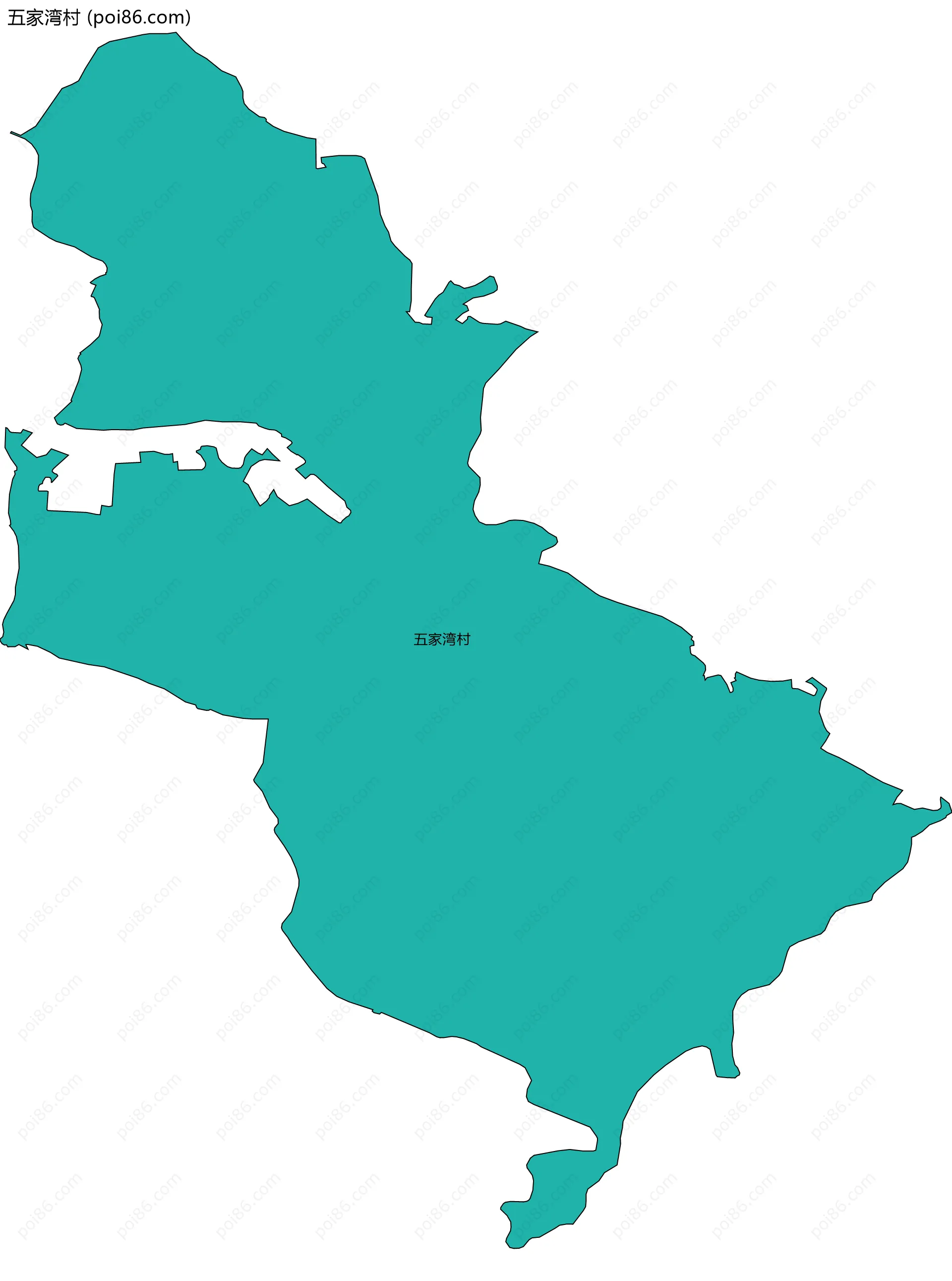 五家湾村边界地图