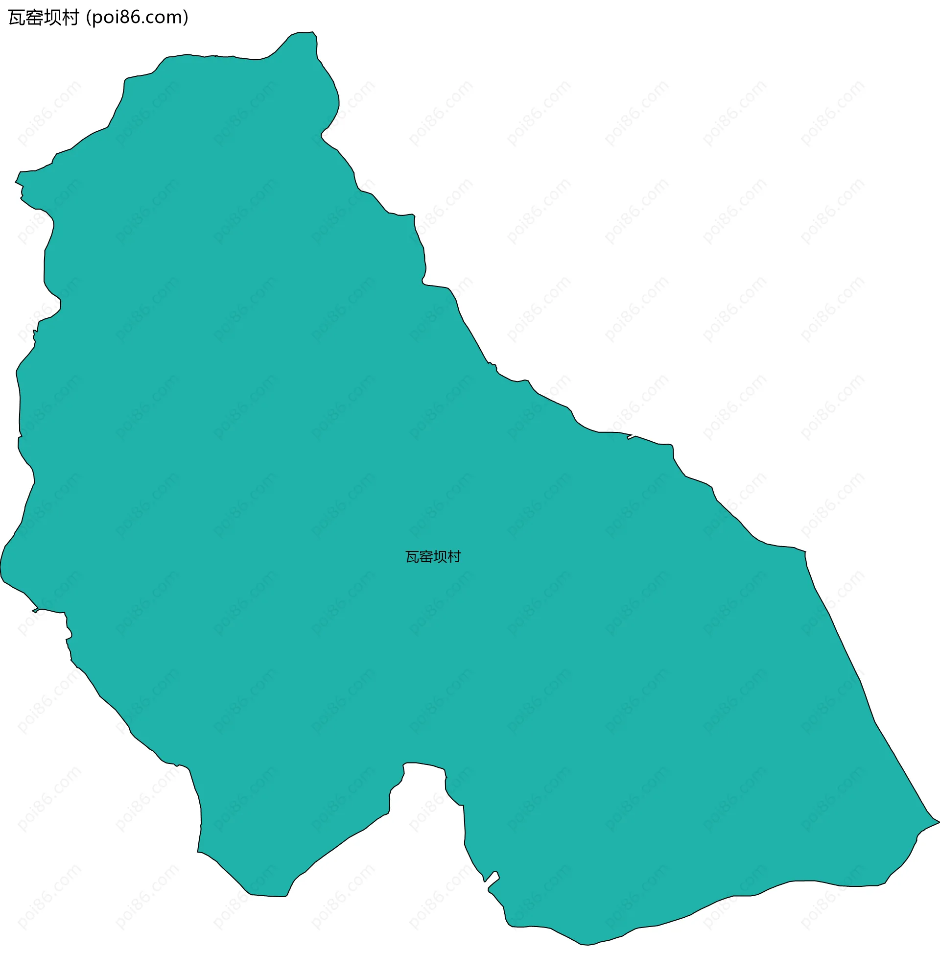 瓦窑坝村边界地图