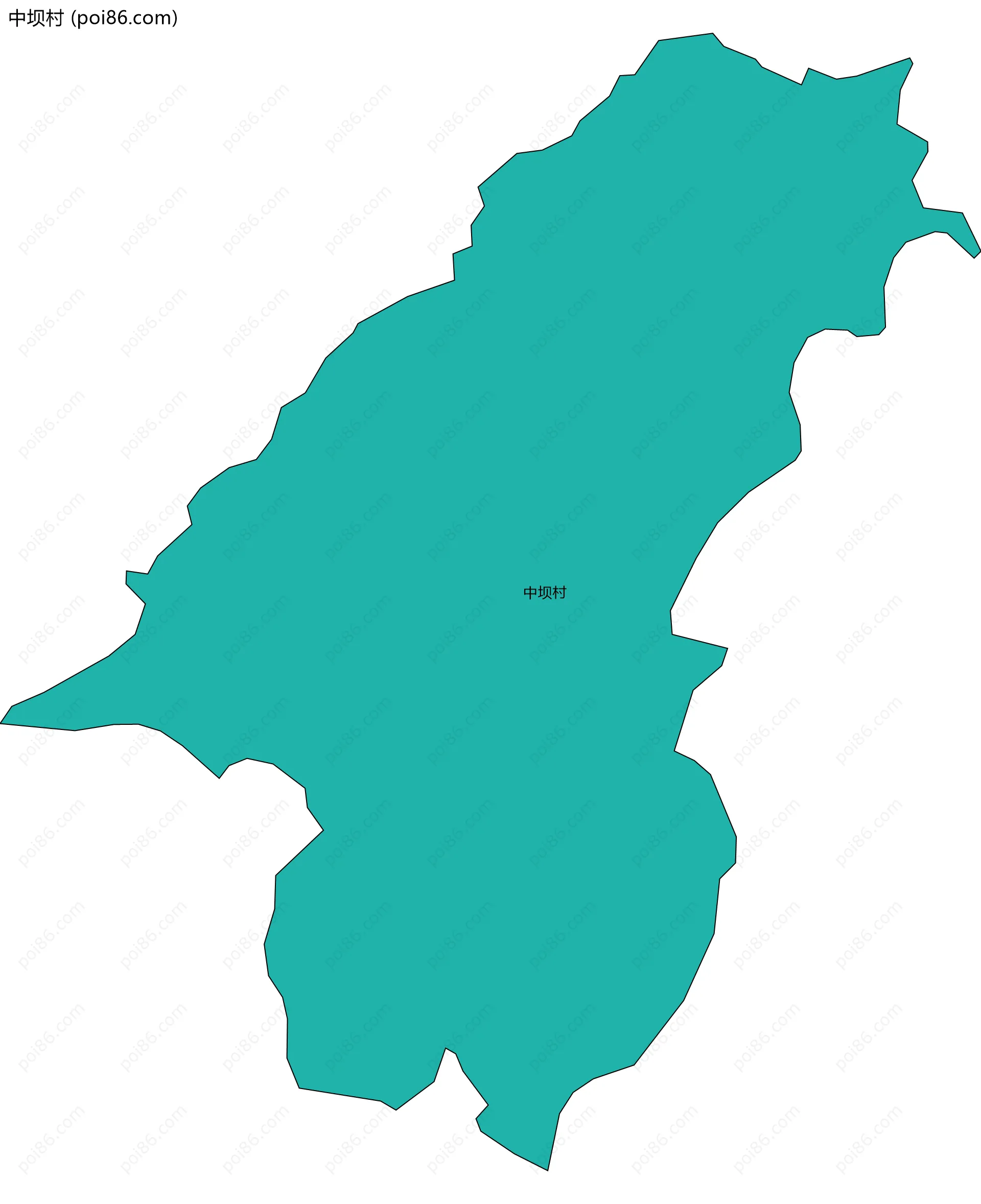 中坝村边界地图