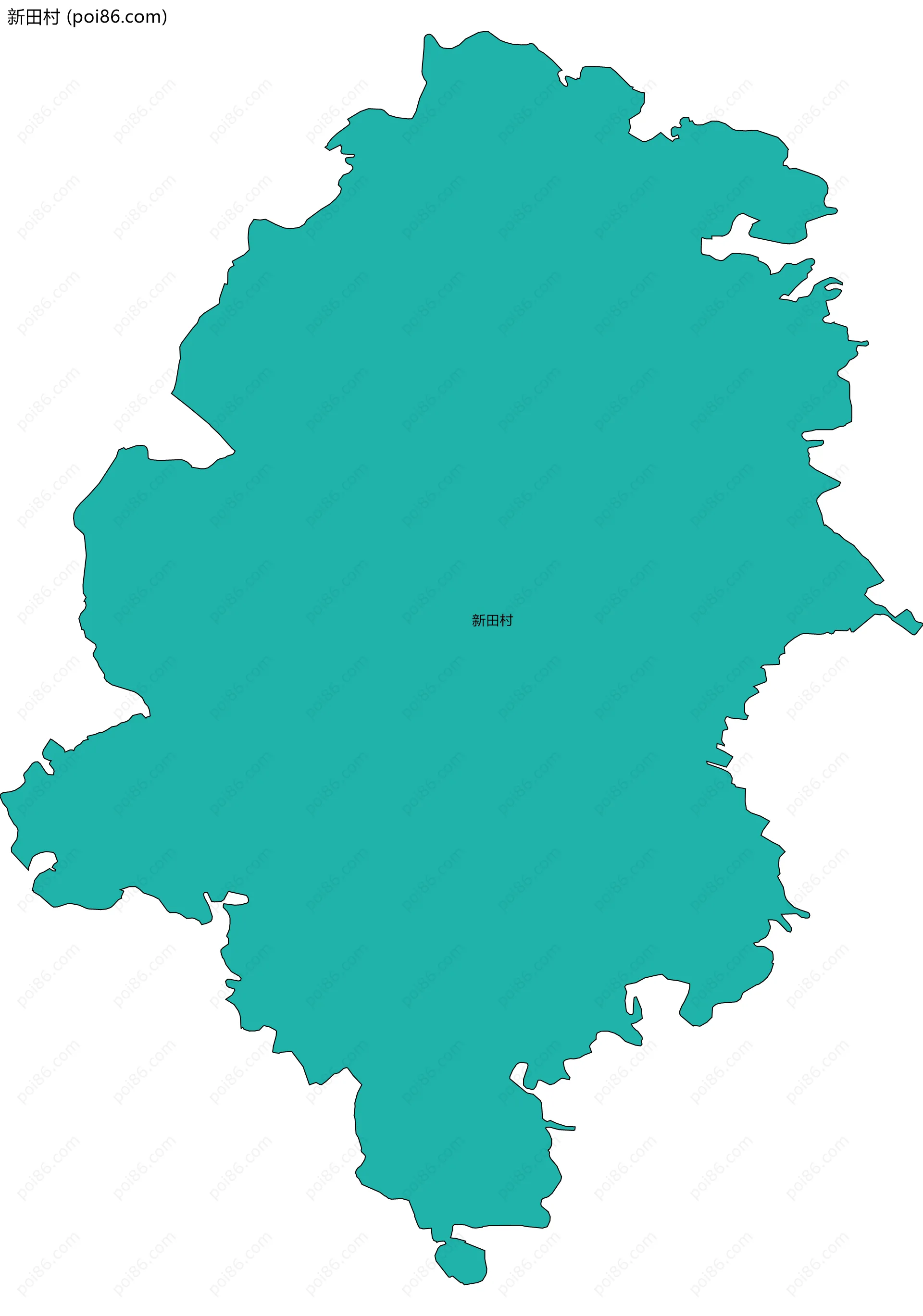 新田村边界地图