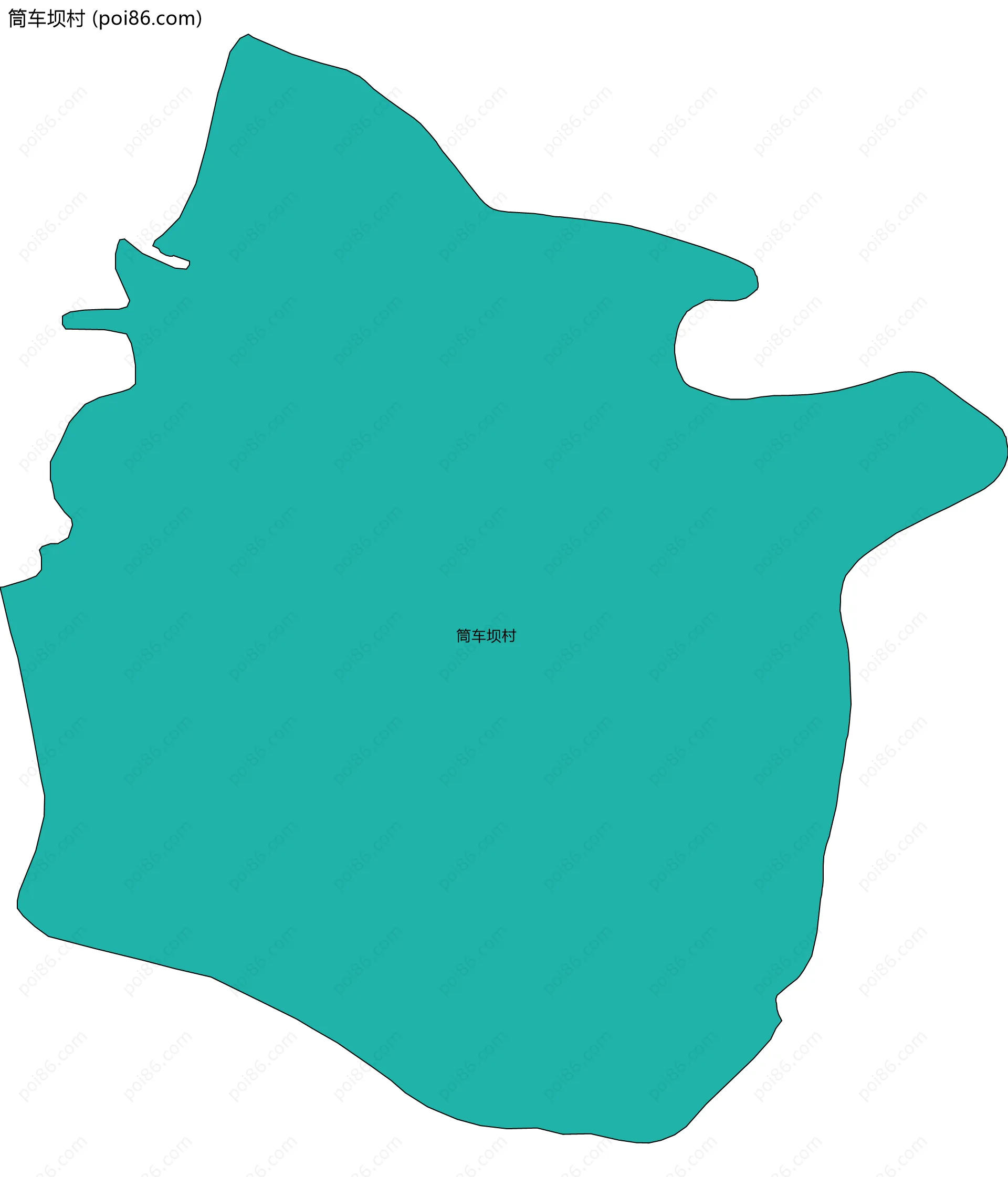 筒车坝村边界地图