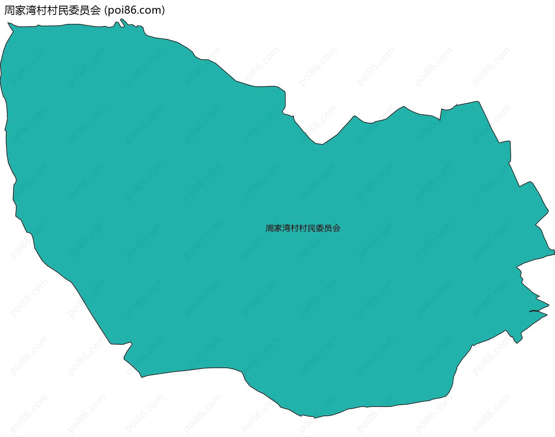 周家湾村村民委员会边界地图