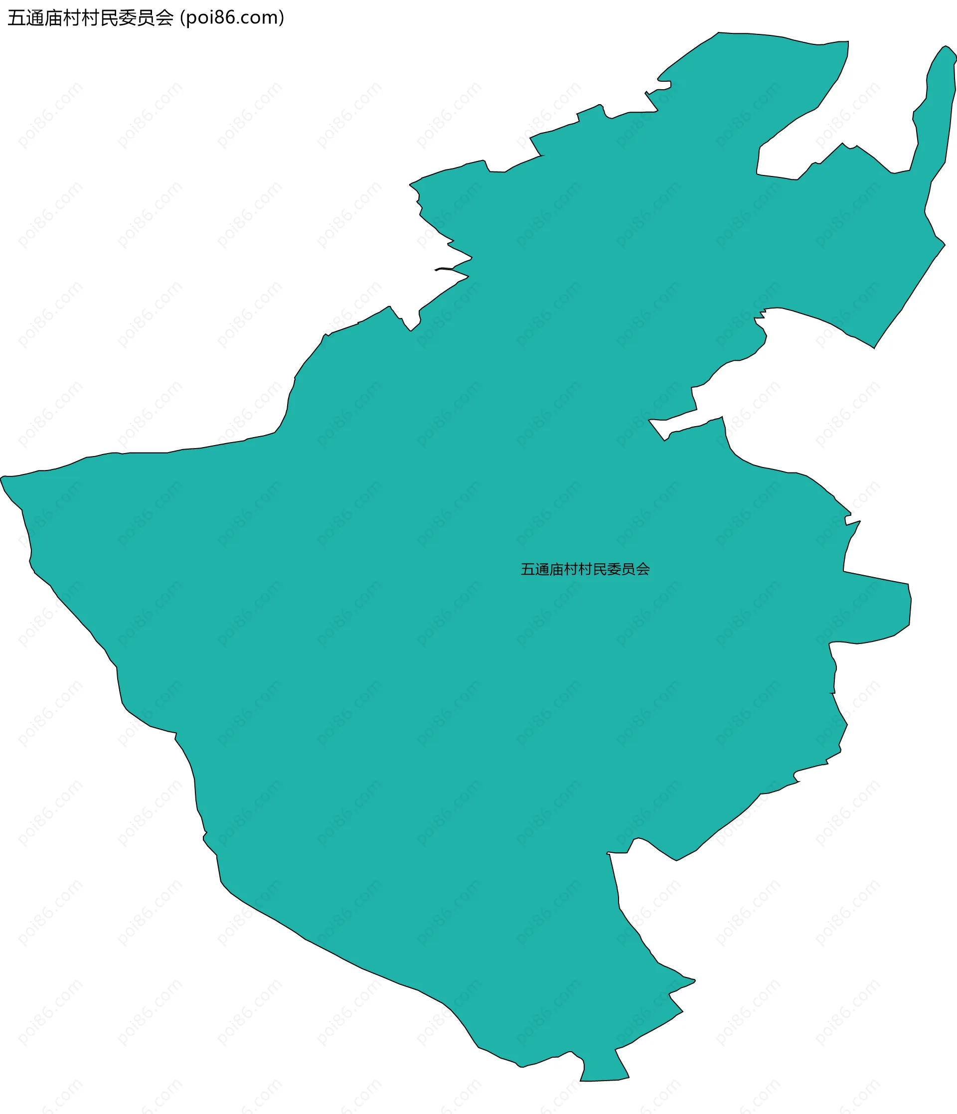 五通庙村村民委员会边界地图