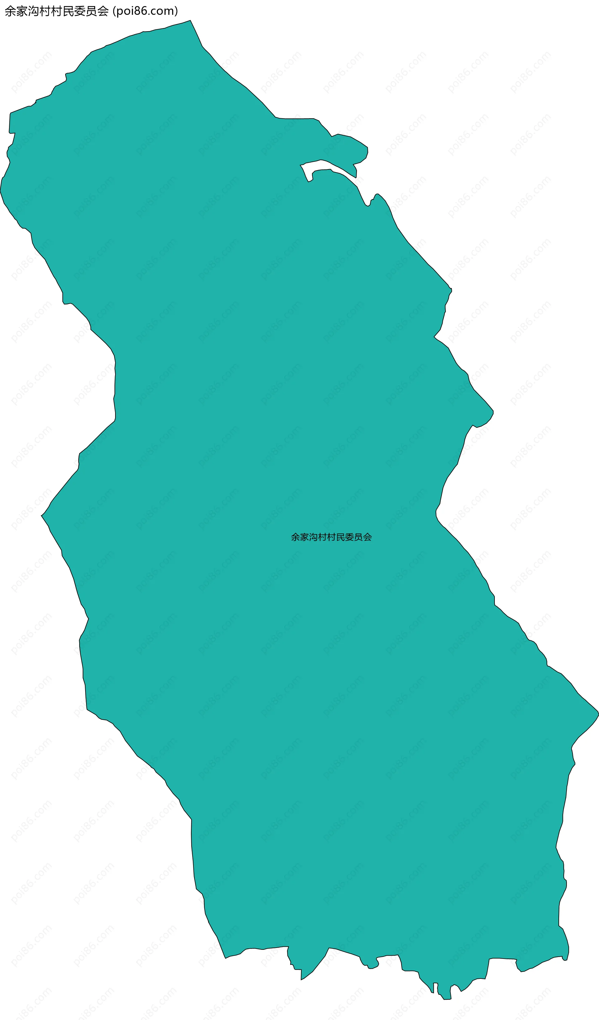 余家沟村村民委员会边界地图