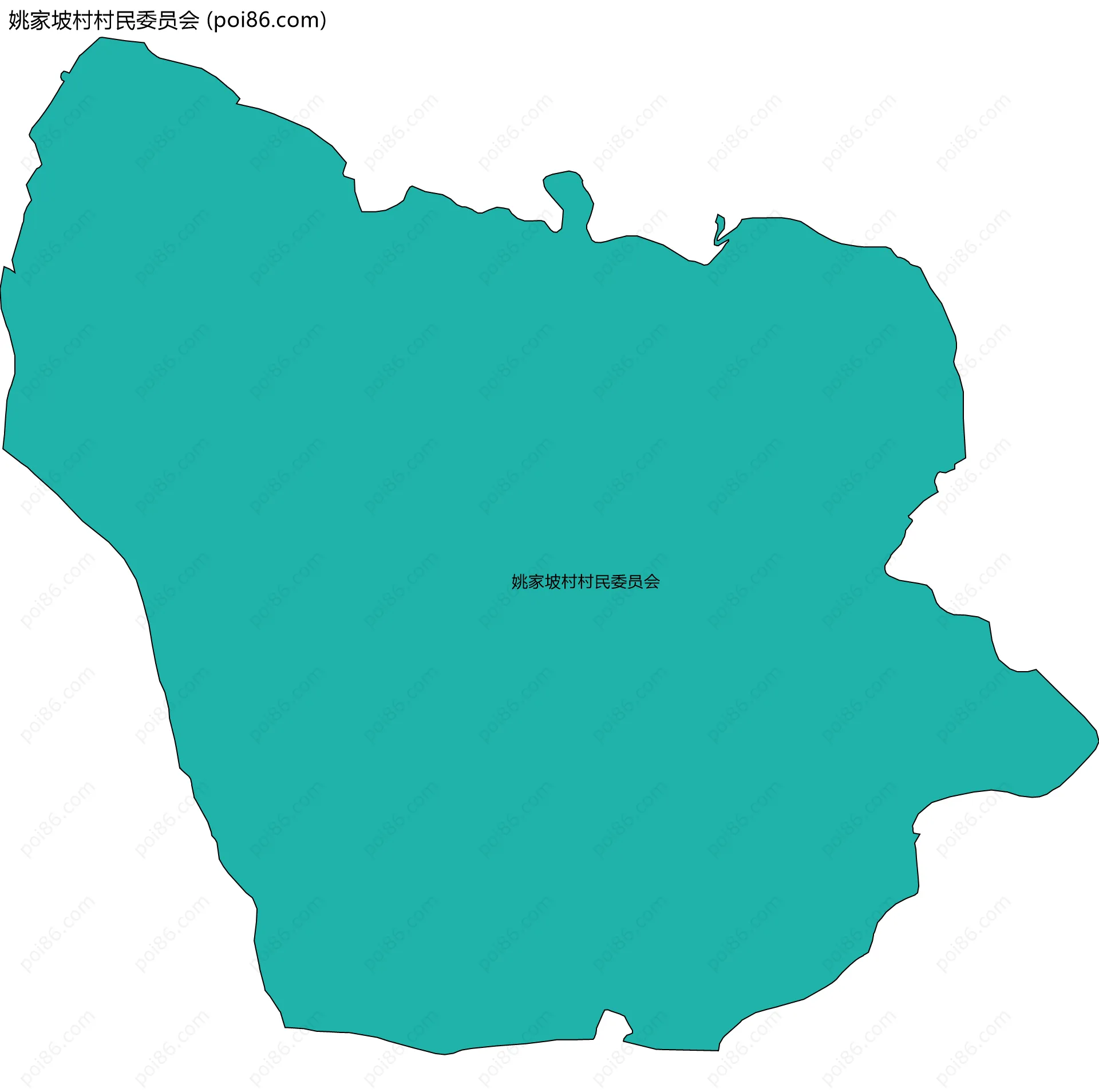 姚家坡村村民委员会边界地图