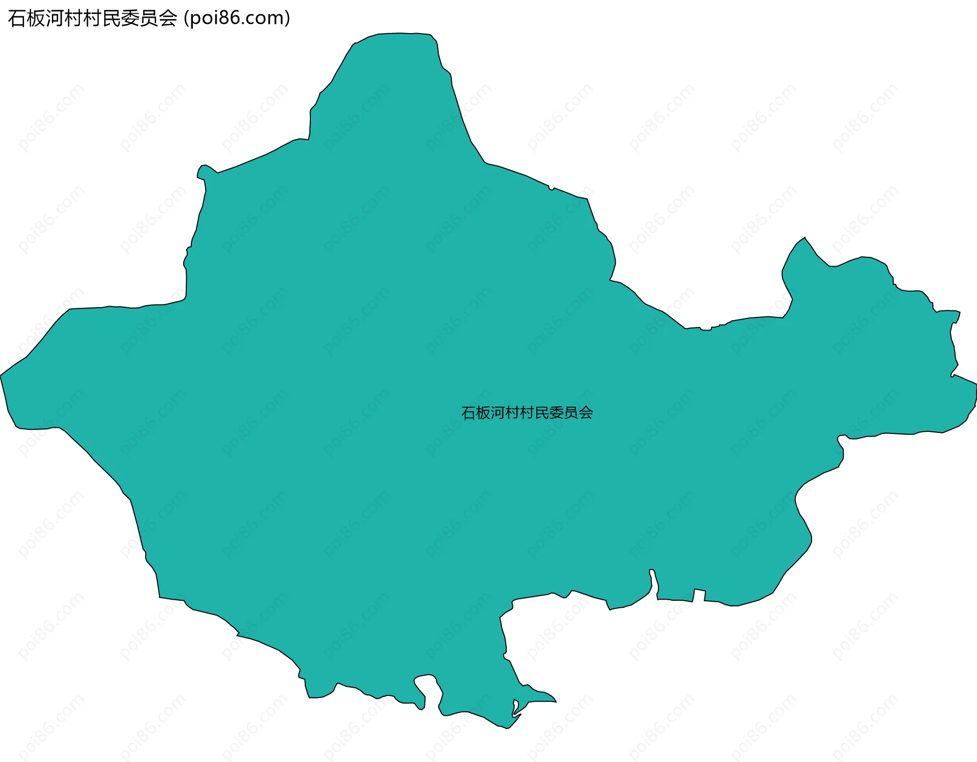 石板河村村民委员会边界地图