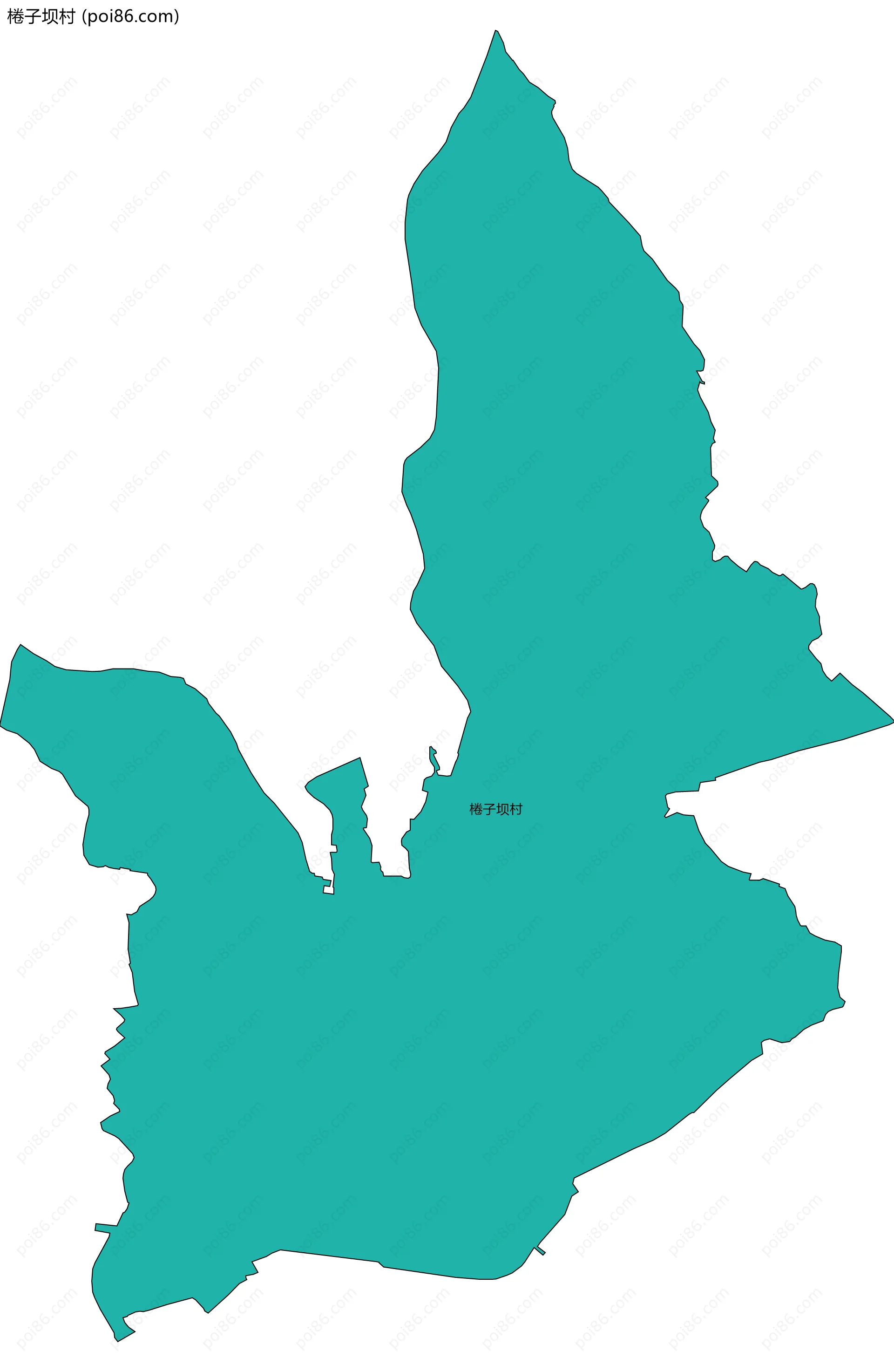 棬子坝村边界地图