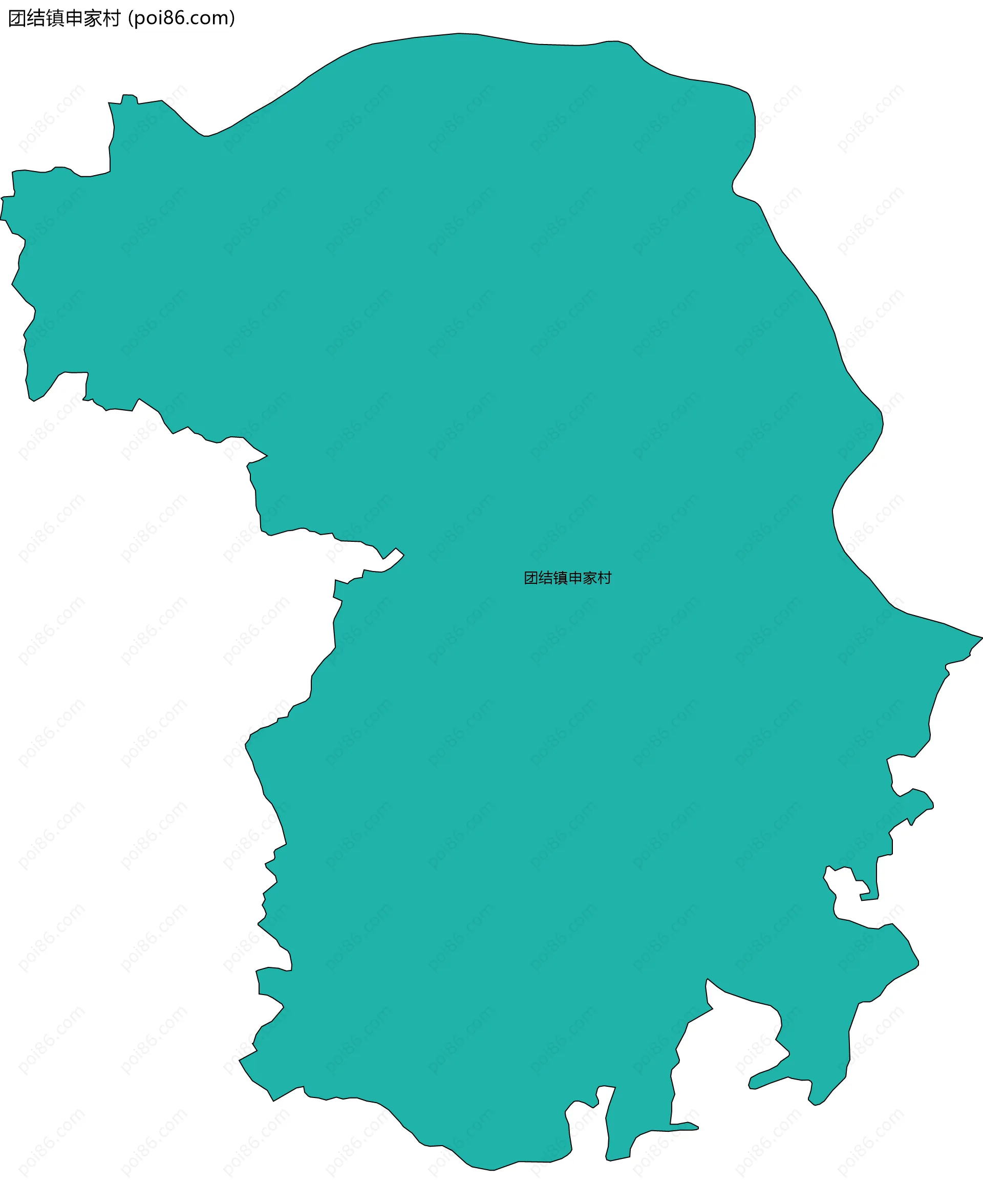 团结镇申家村边界地图