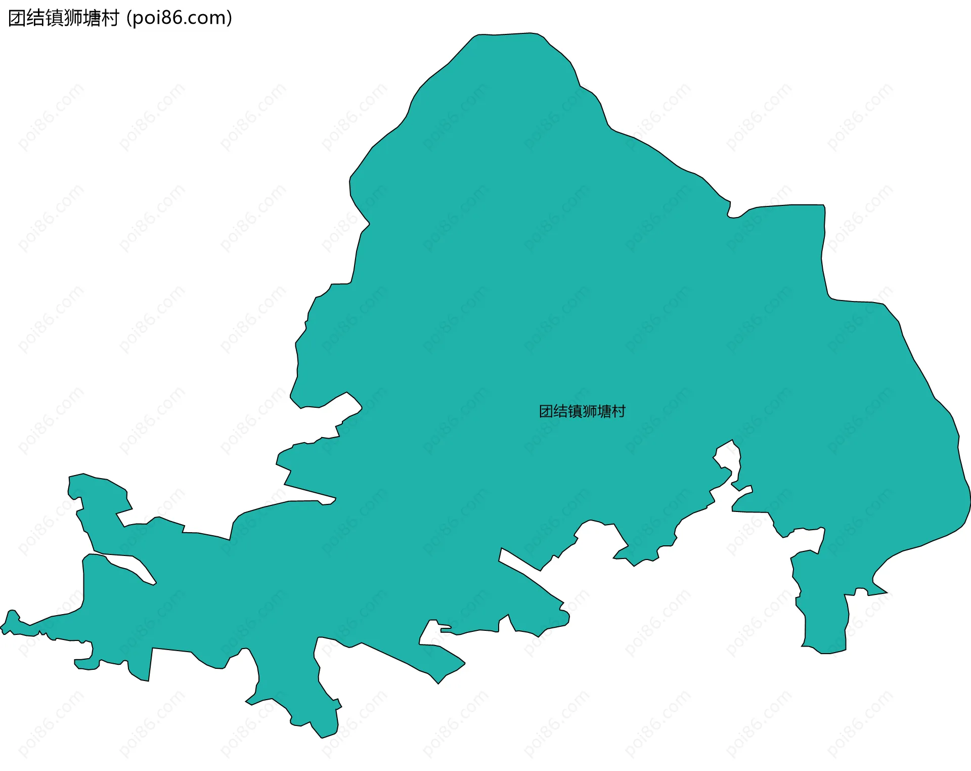 团结镇狮塘村边界地图