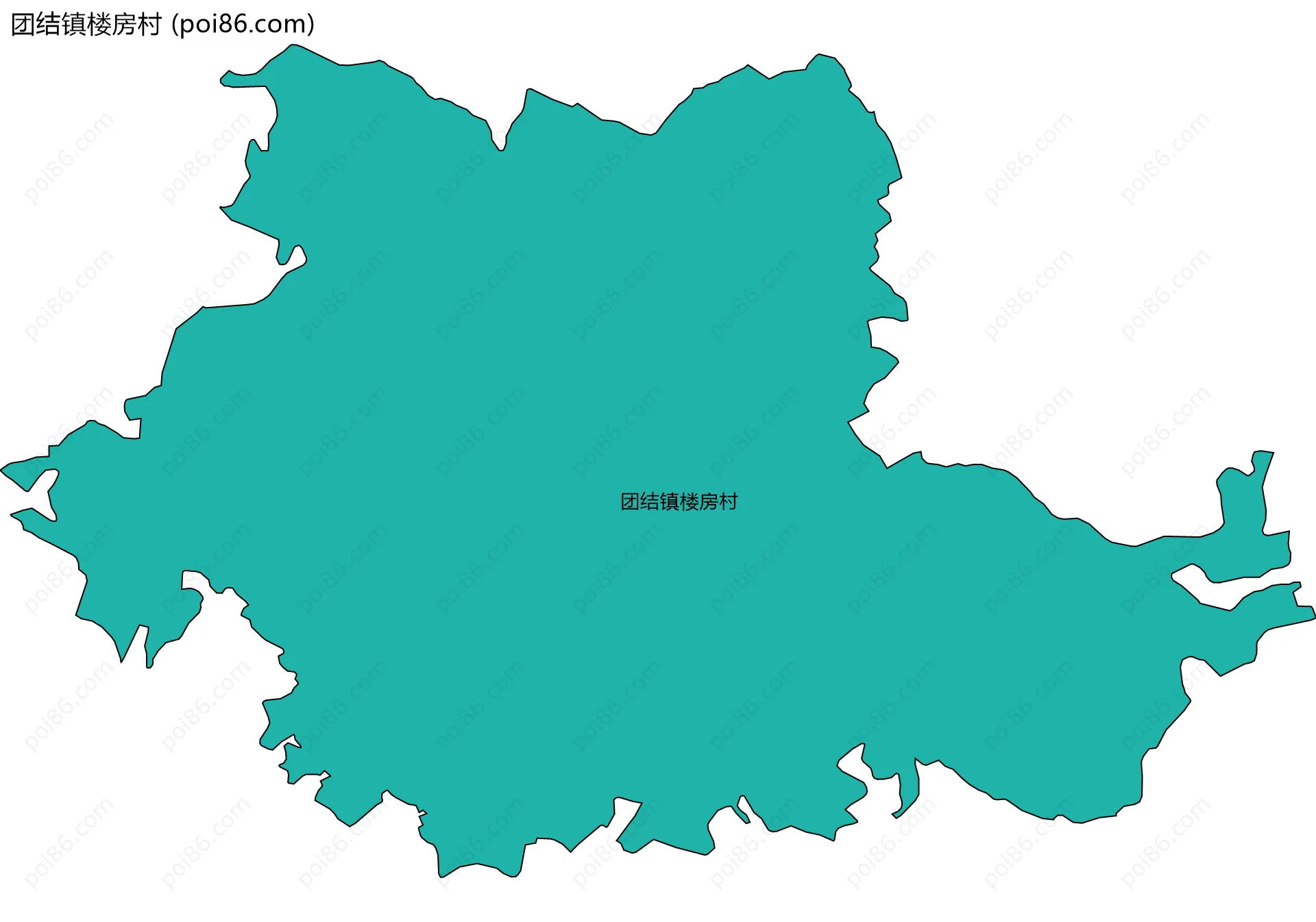团结镇楼房村边界地图