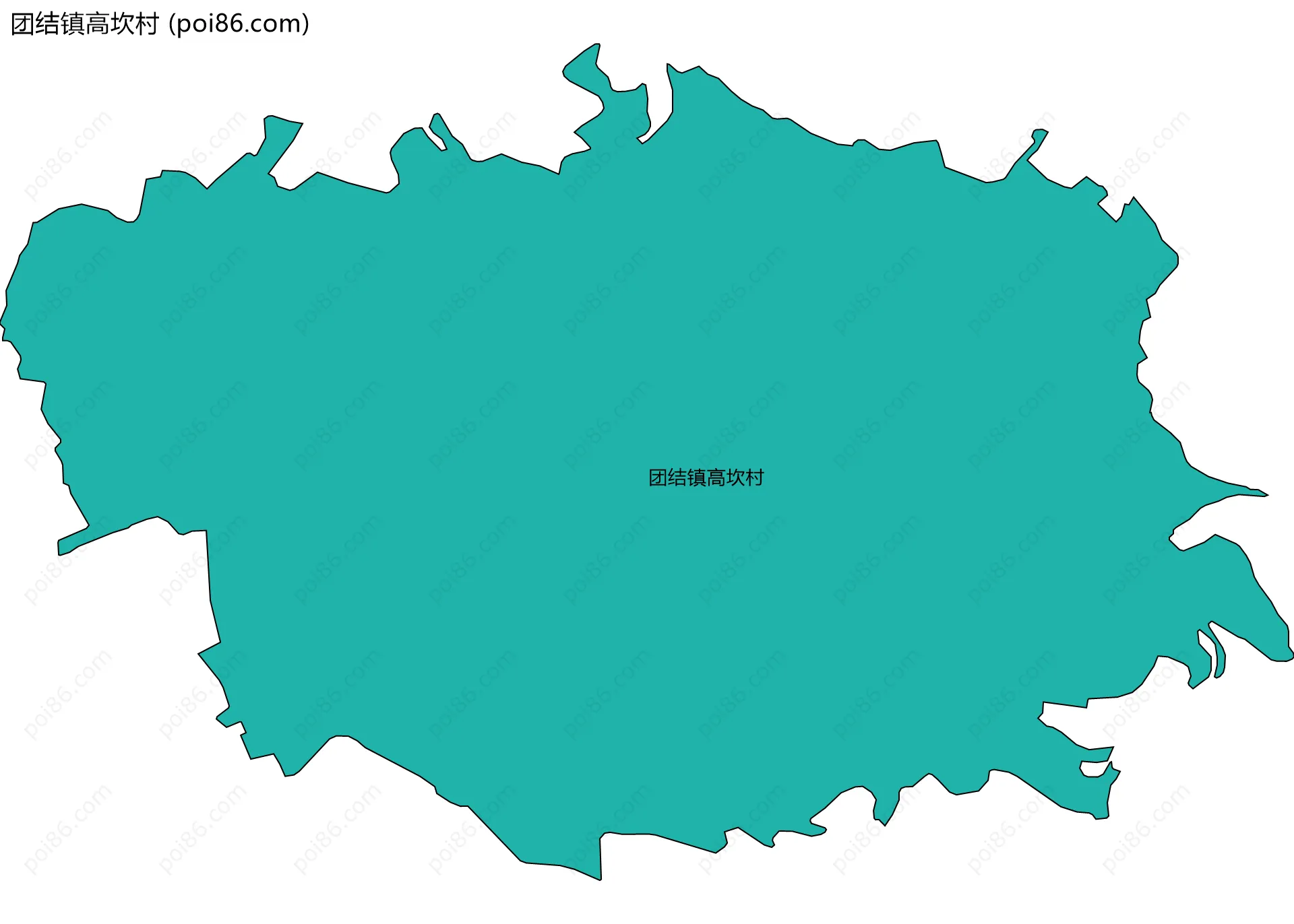 团结镇高坎村边界地图