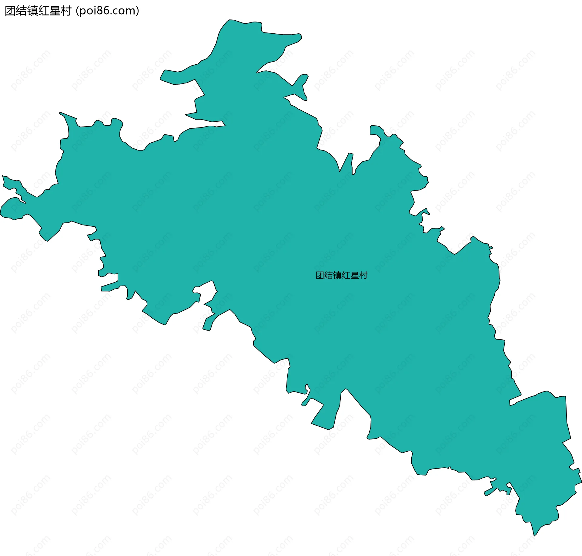 团结镇红星村边界地图