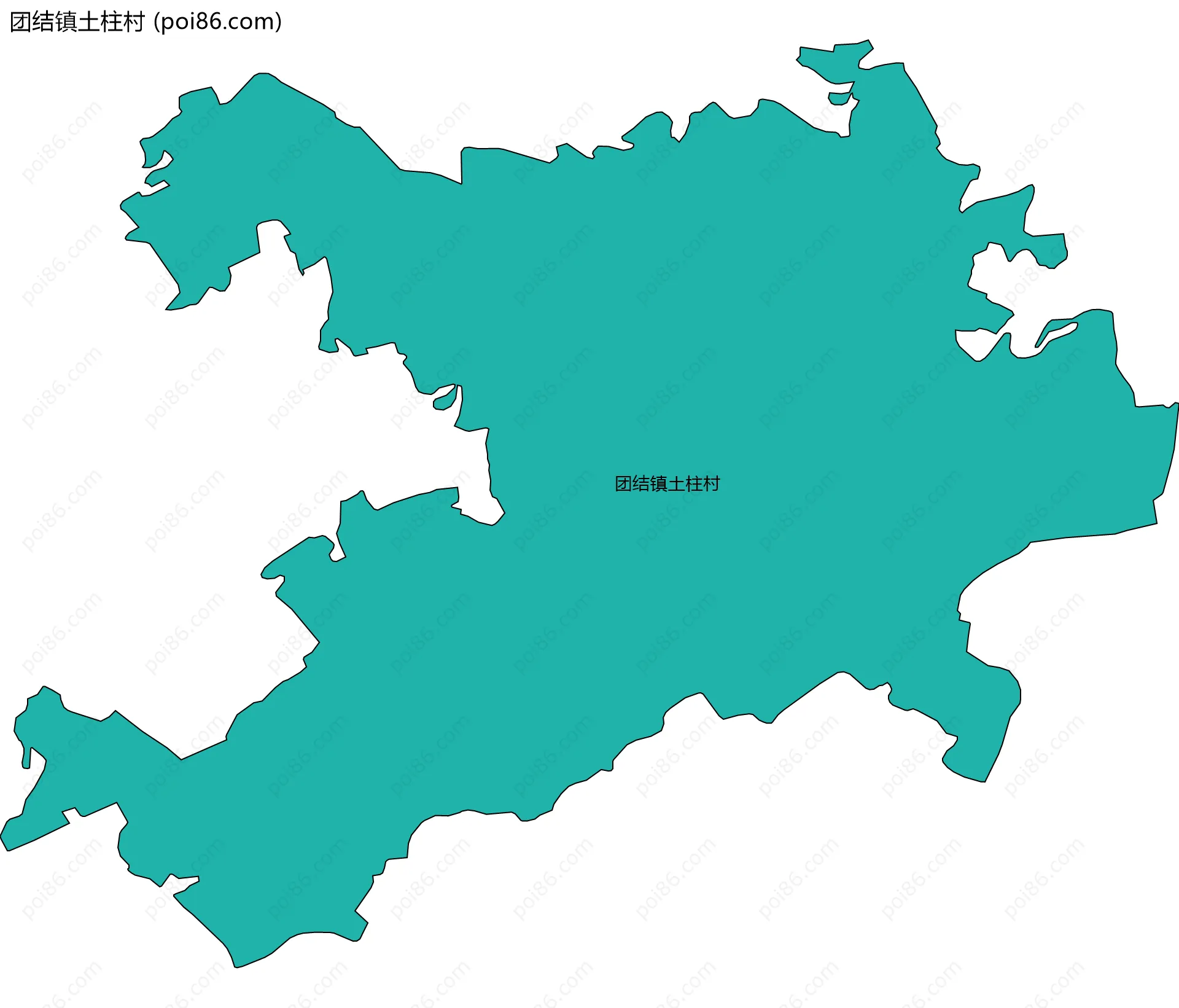 团结镇土柱村边界地图