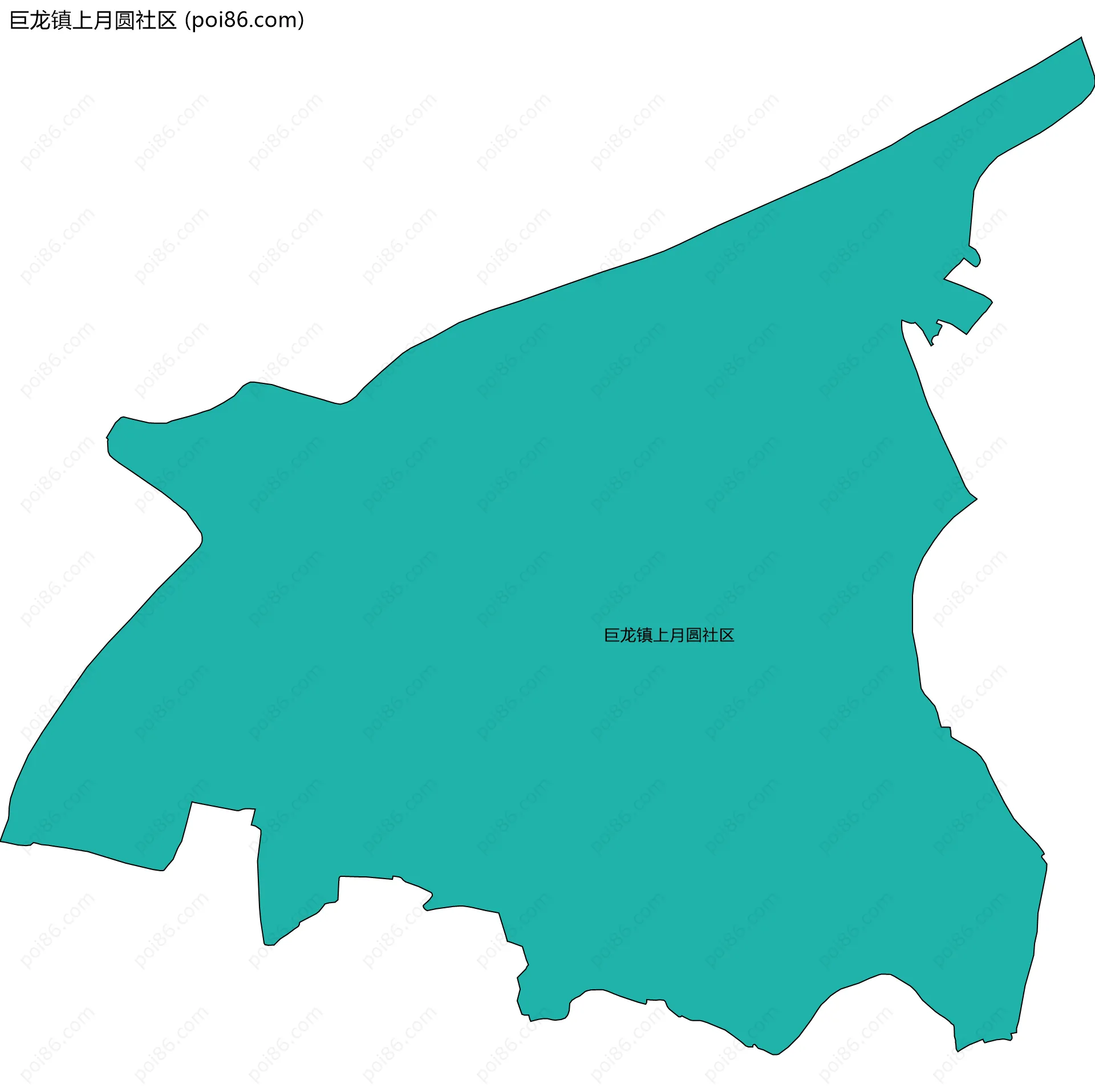 巨龙镇上月圆社区边界地图