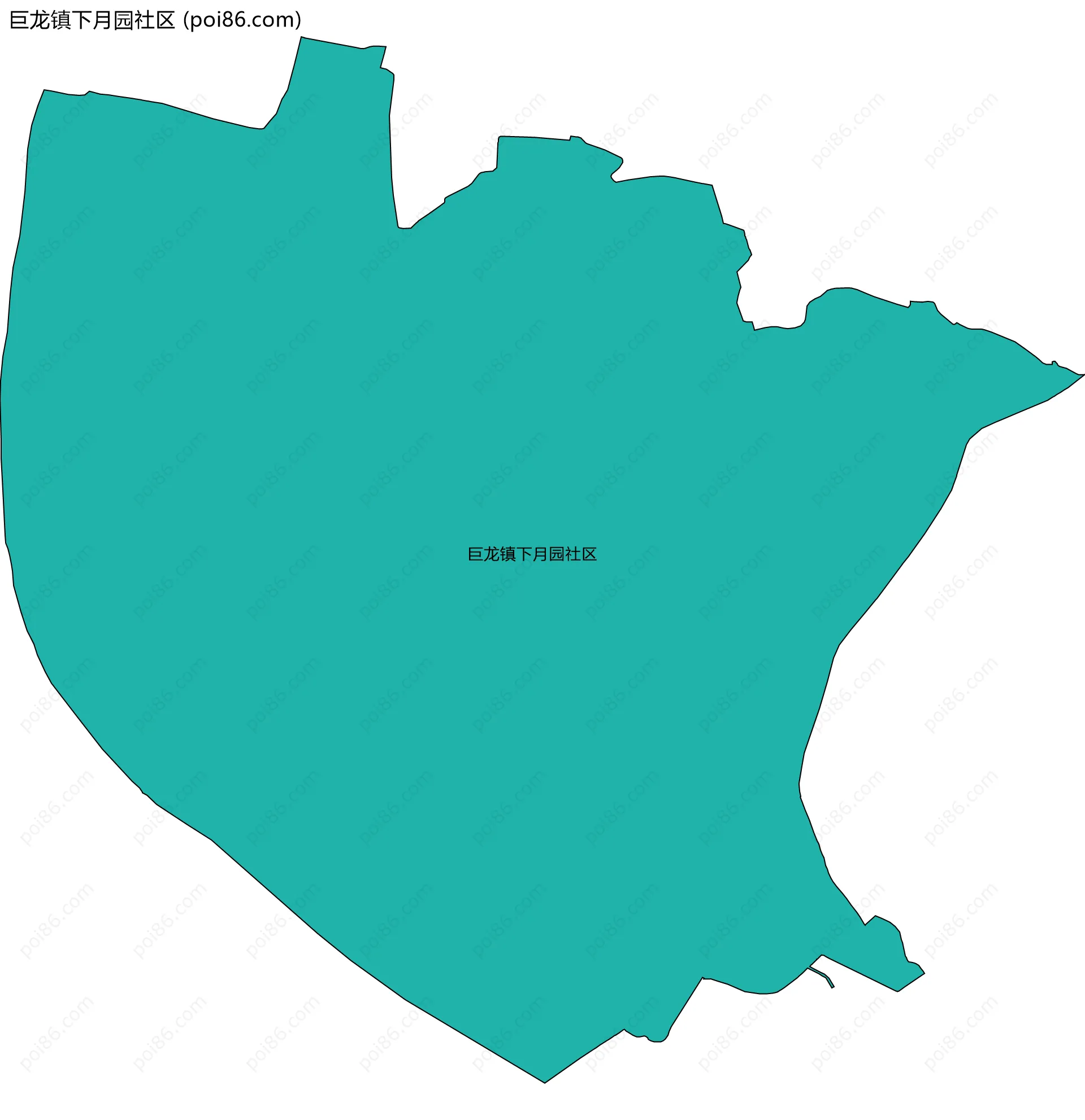 巨龙镇下月园社区边界地图