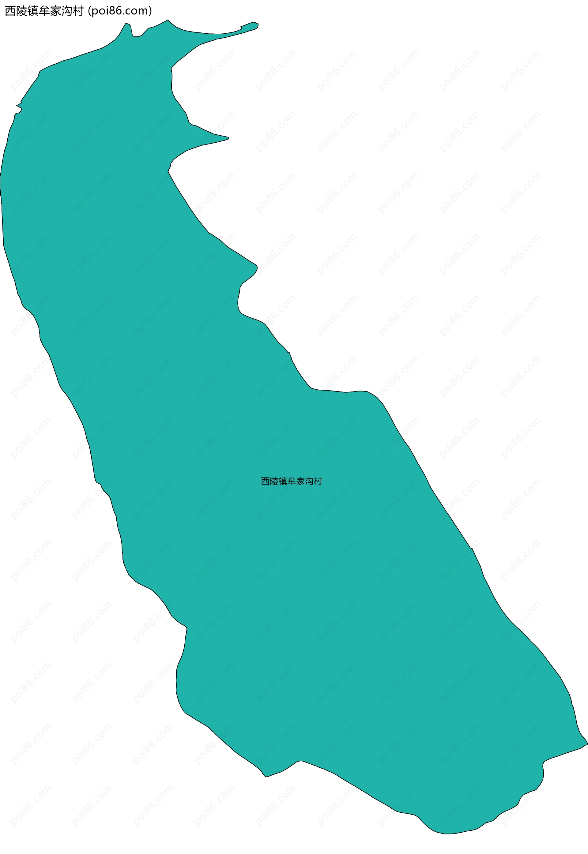 西陵镇牟家沟村边界地图