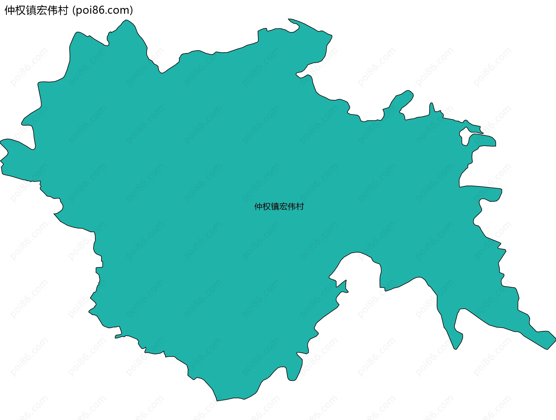 仲权镇宏伟村边界地图