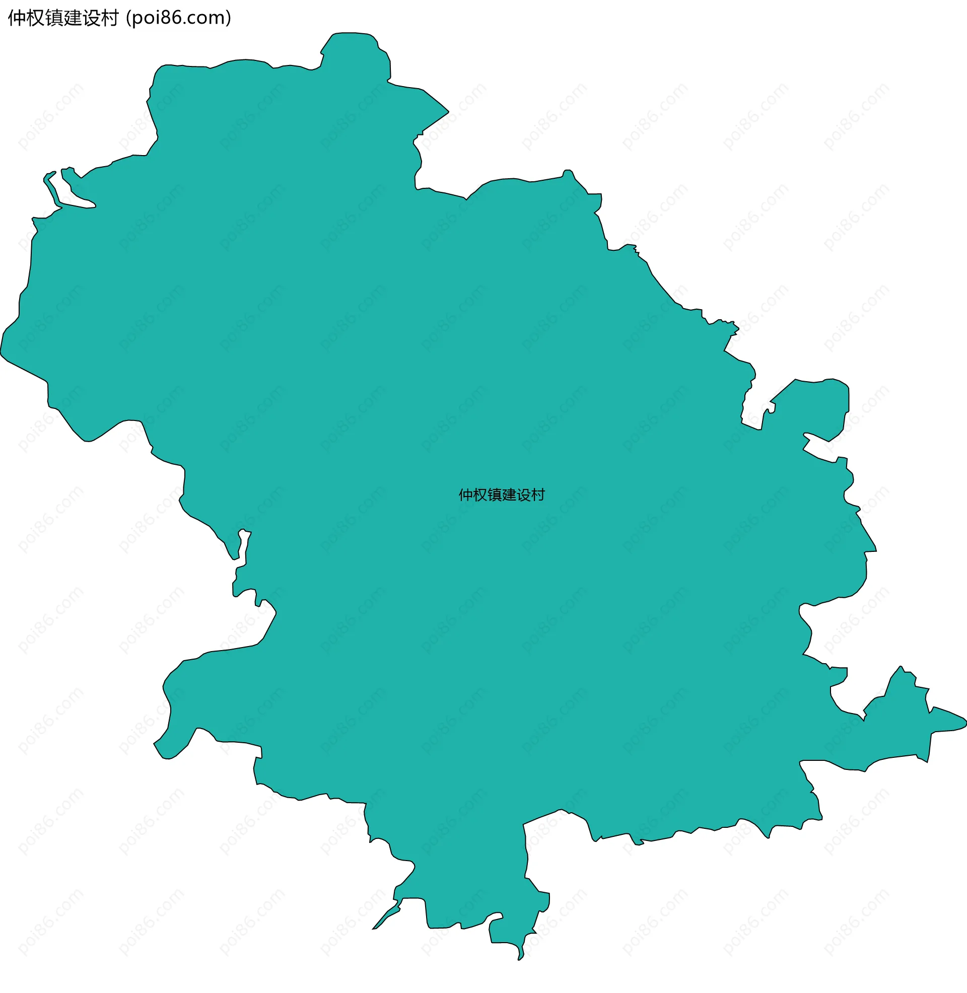 仲权镇建设村边界地图