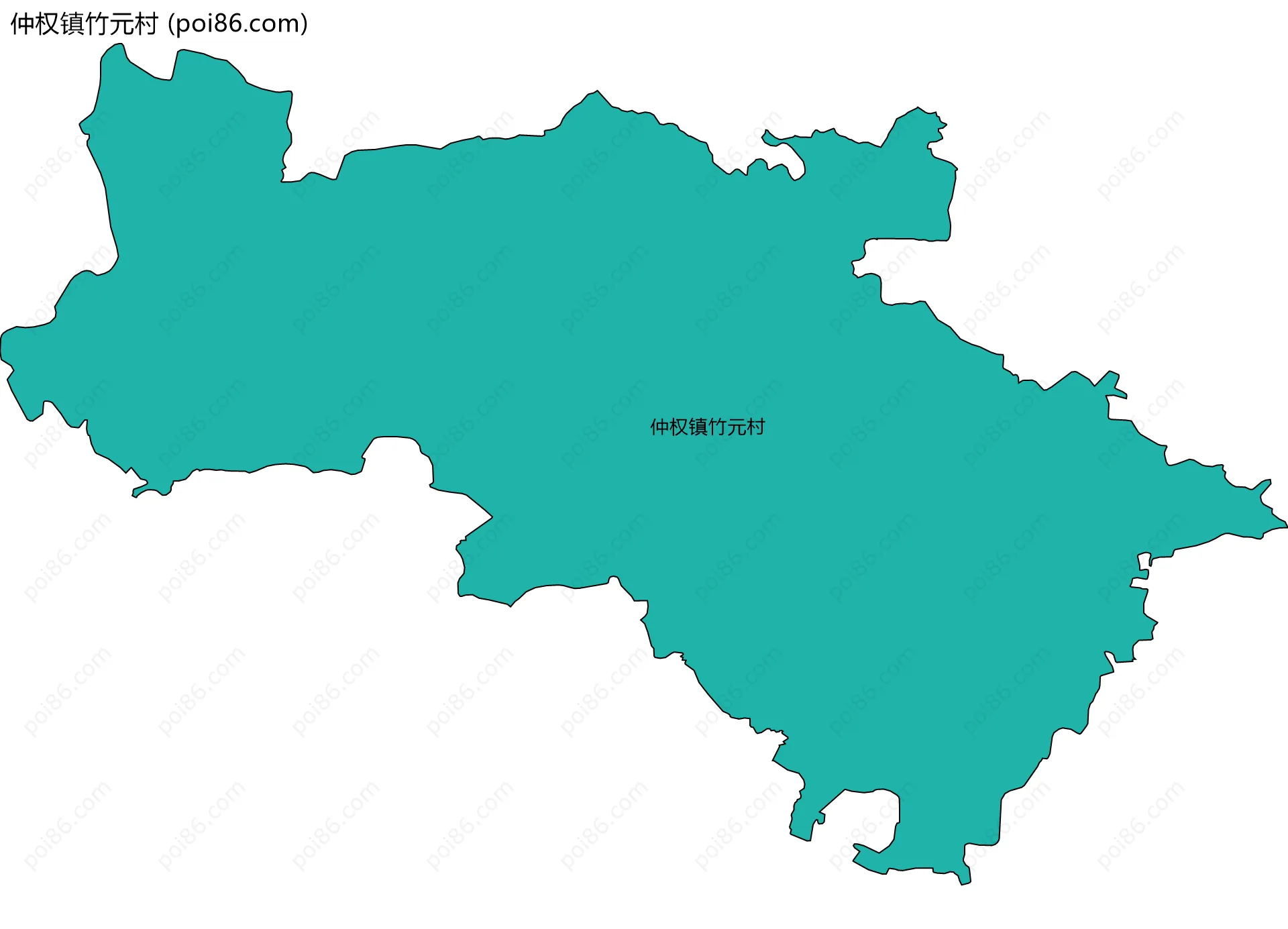 仲权镇竹元村边界地图