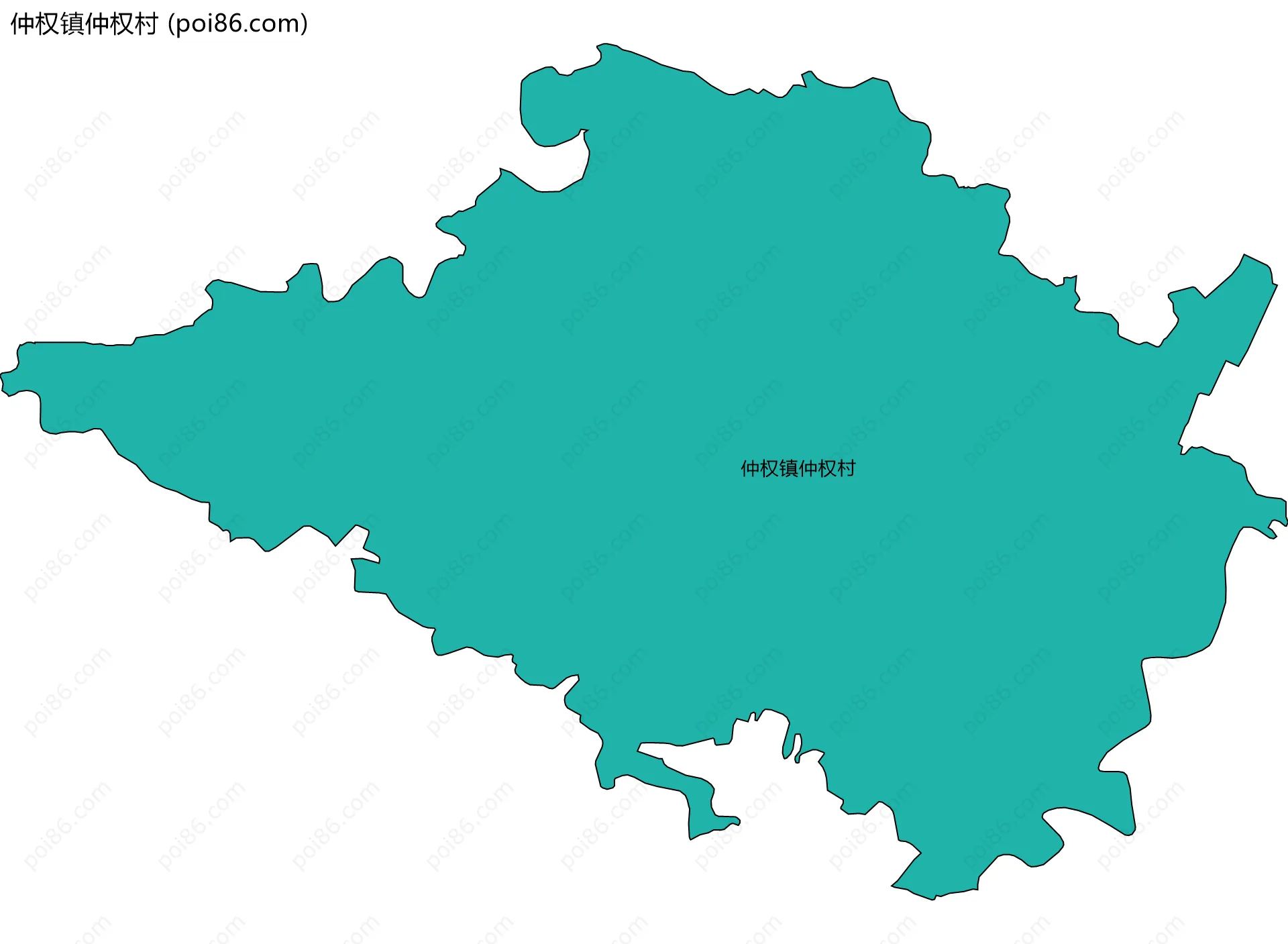 仲权镇仲权村边界地图