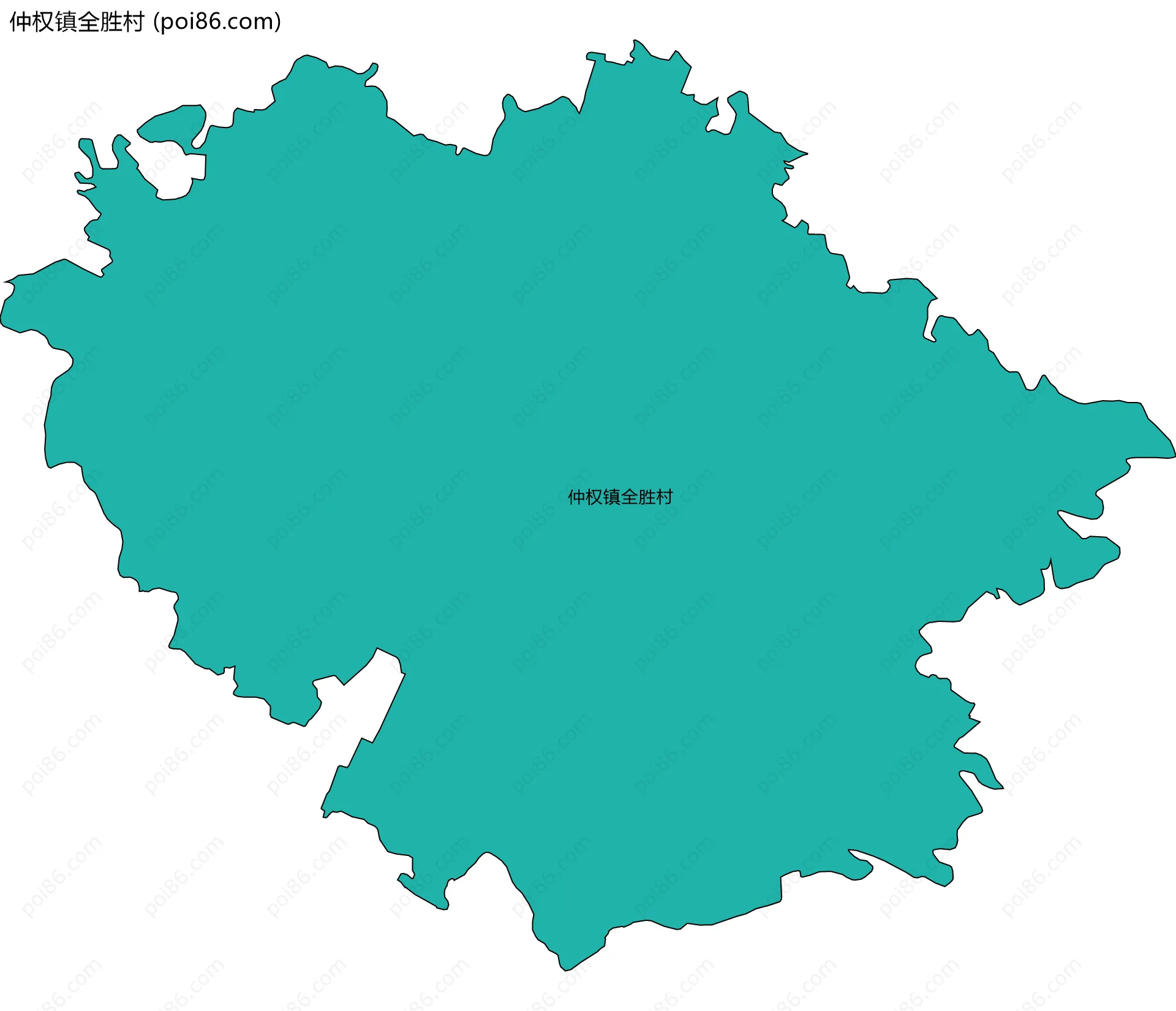 仲权镇全胜村边界地图
