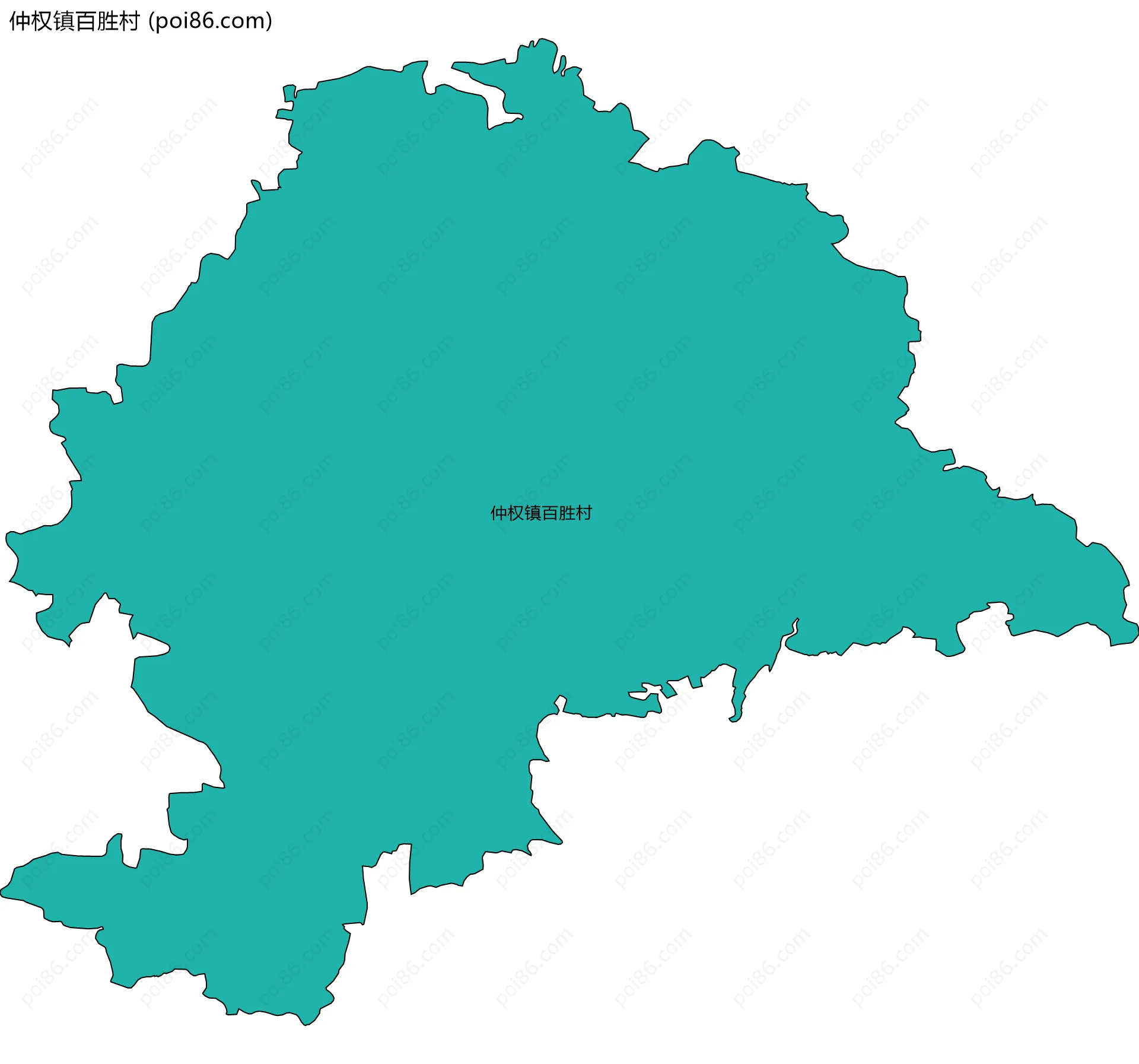 仲权镇百胜村边界地图