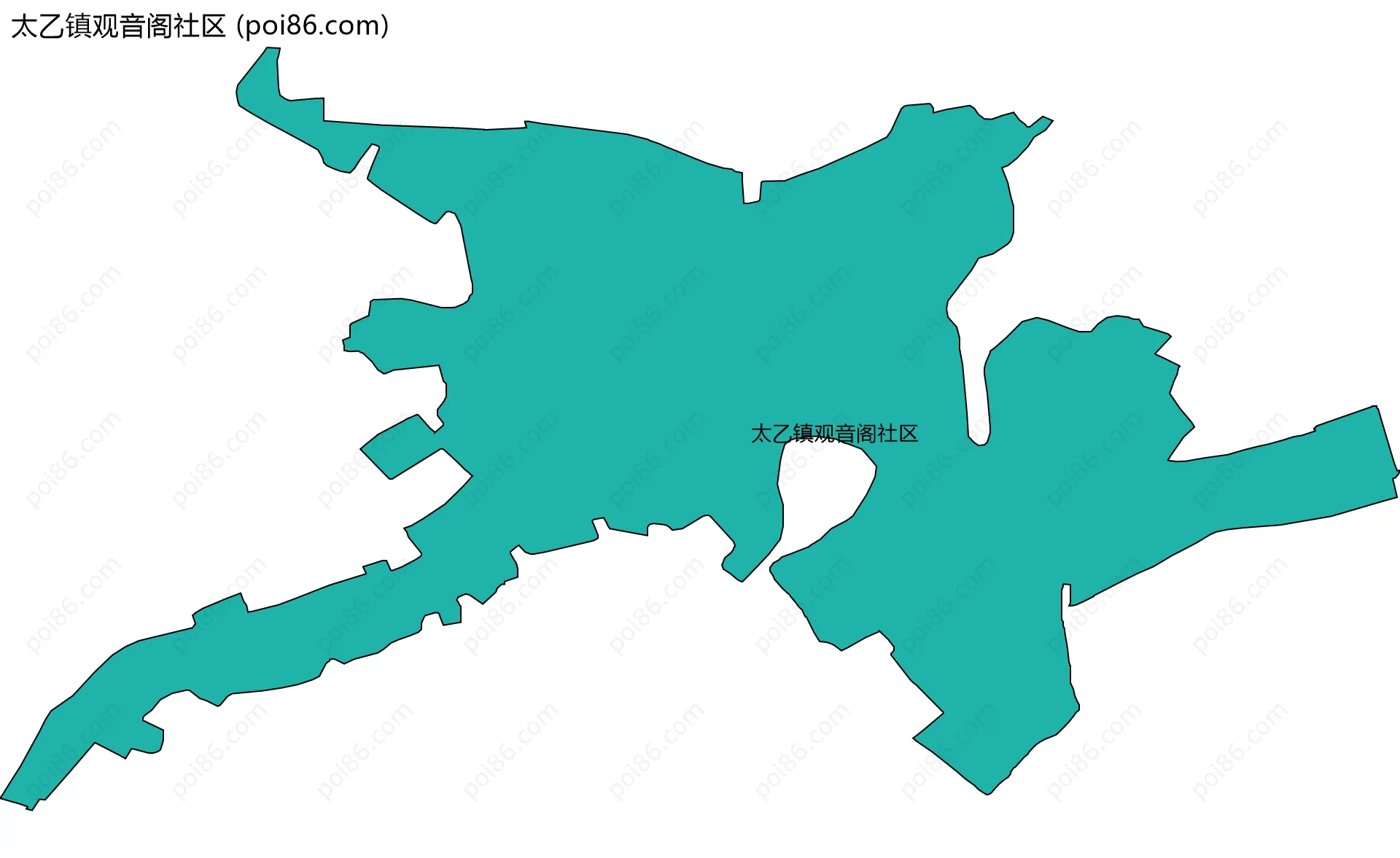 太乙镇观音阁社区边界地图