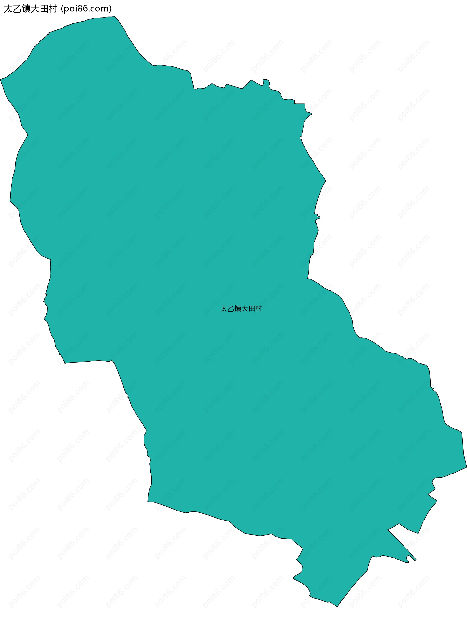 太乙镇大田村边界地图
