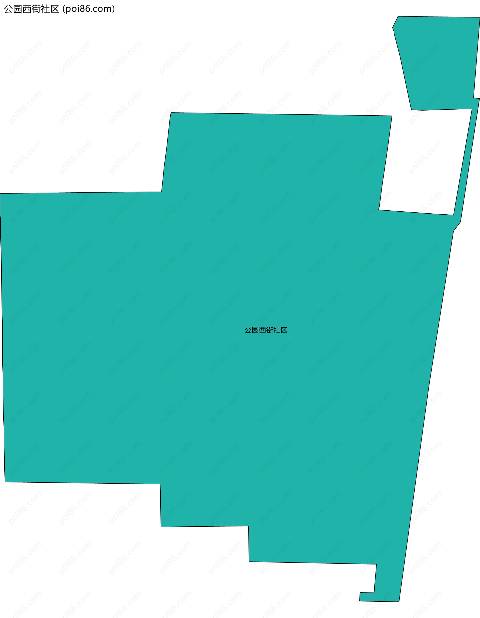 公园西街社区边界地图