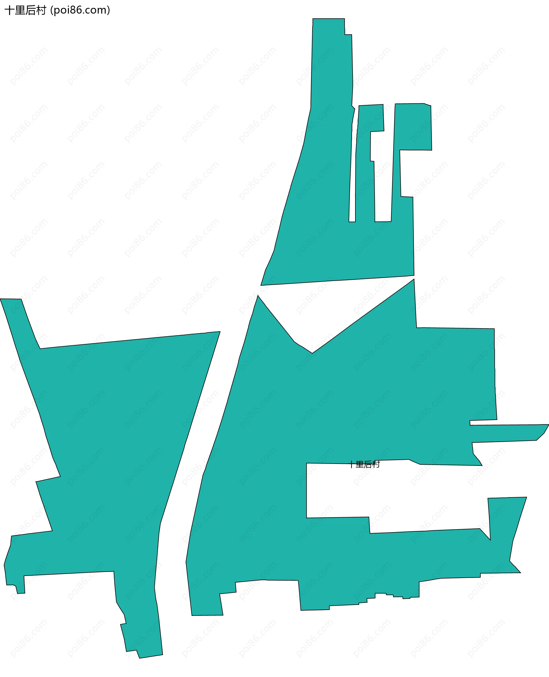 十里后村边界地图