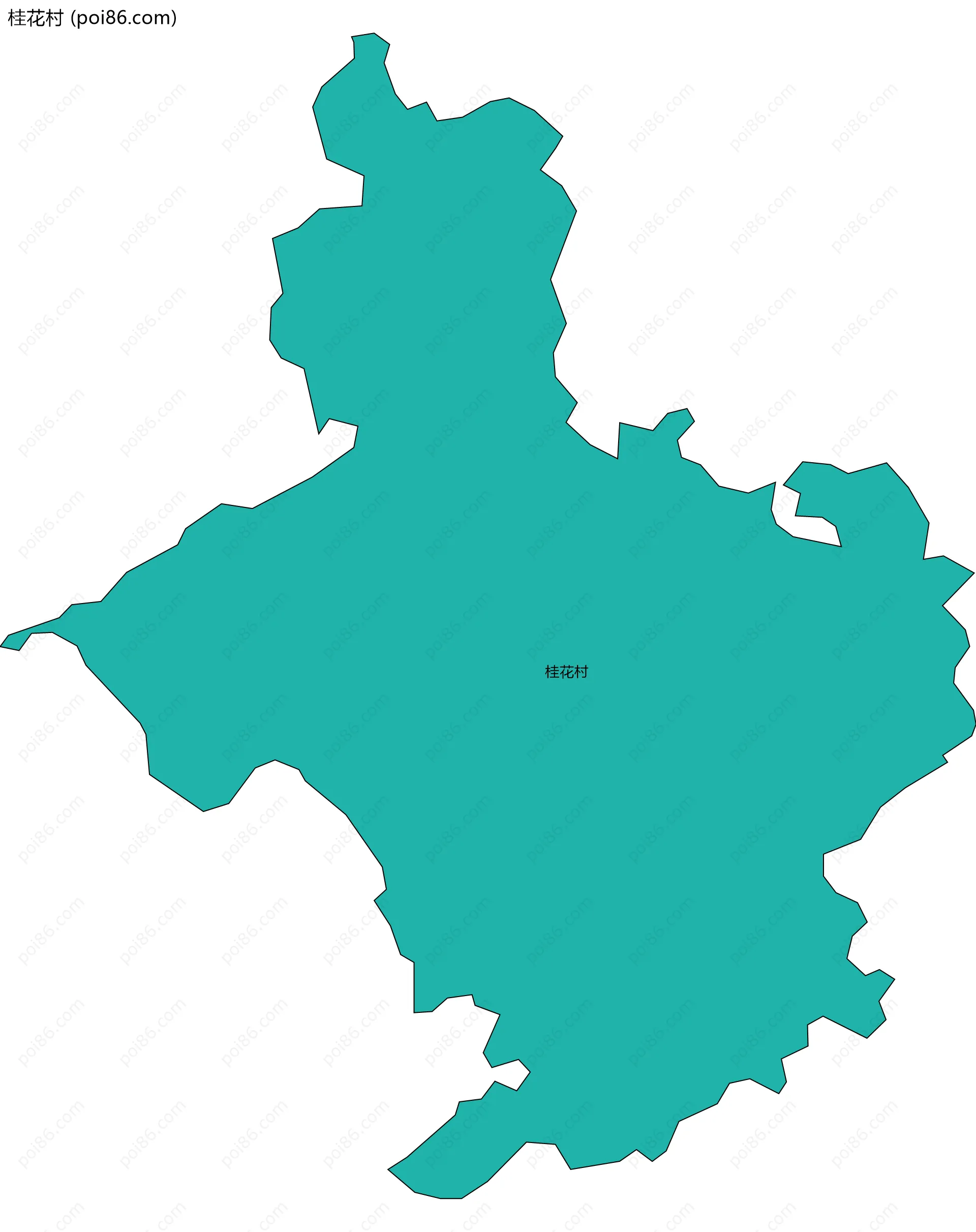 桂花村边界地图