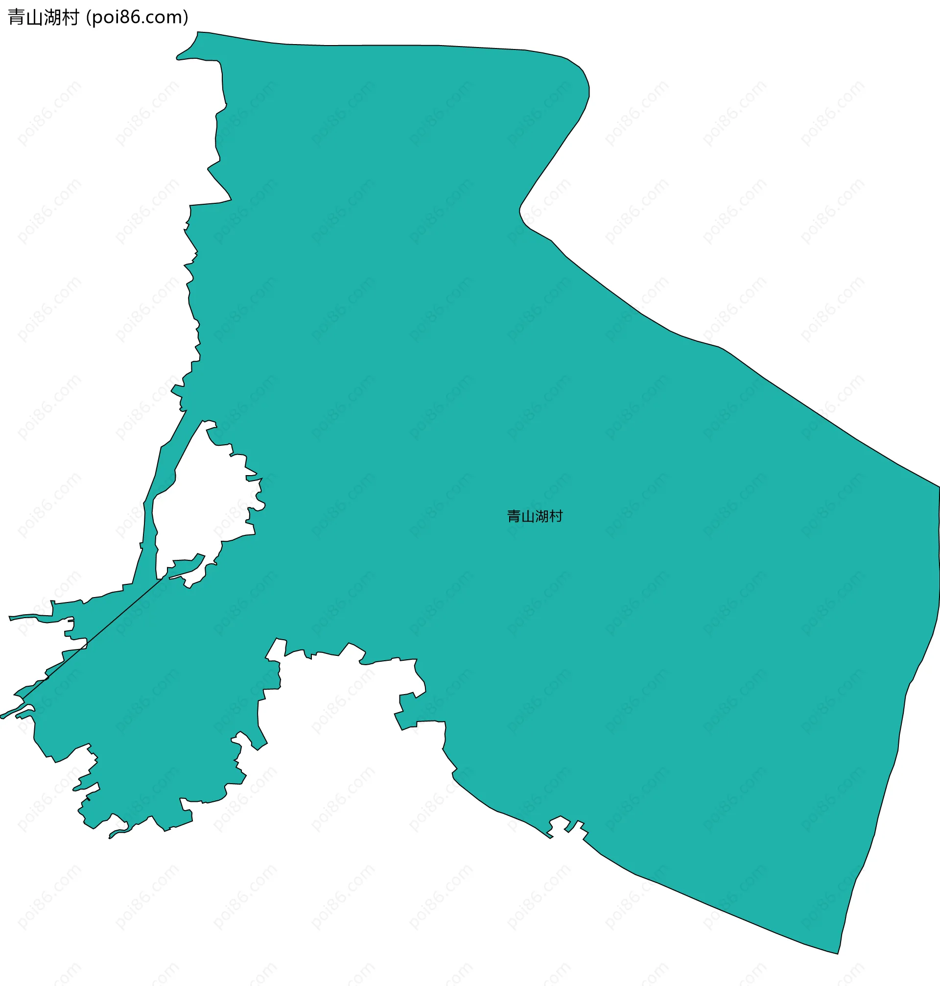 青山湖村边界地图
