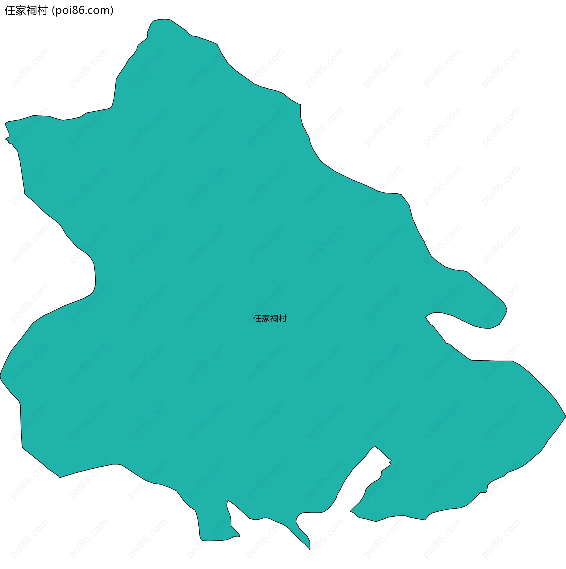 任家祠村边界地图