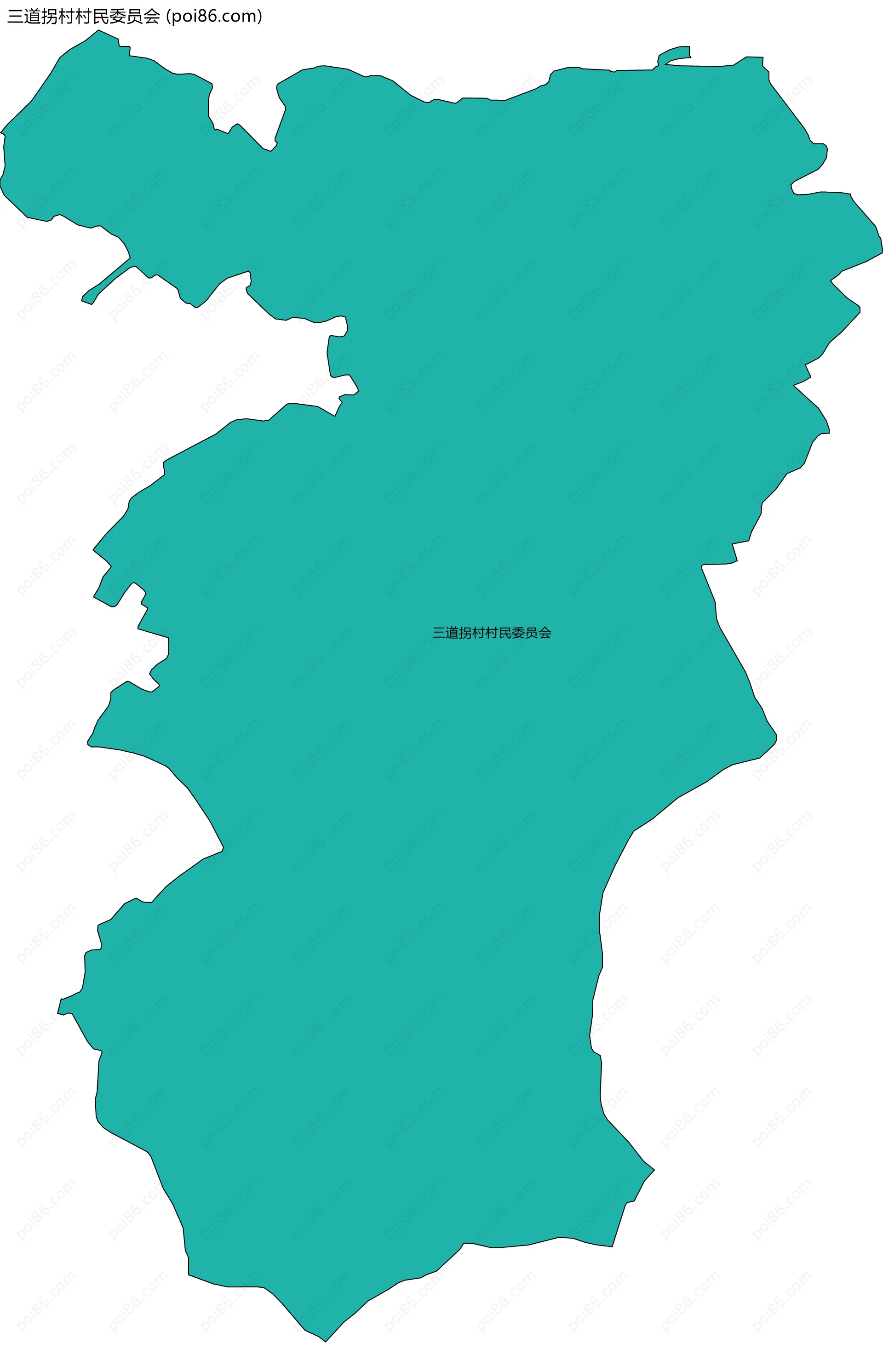 三道拐村村民委员会边界地图