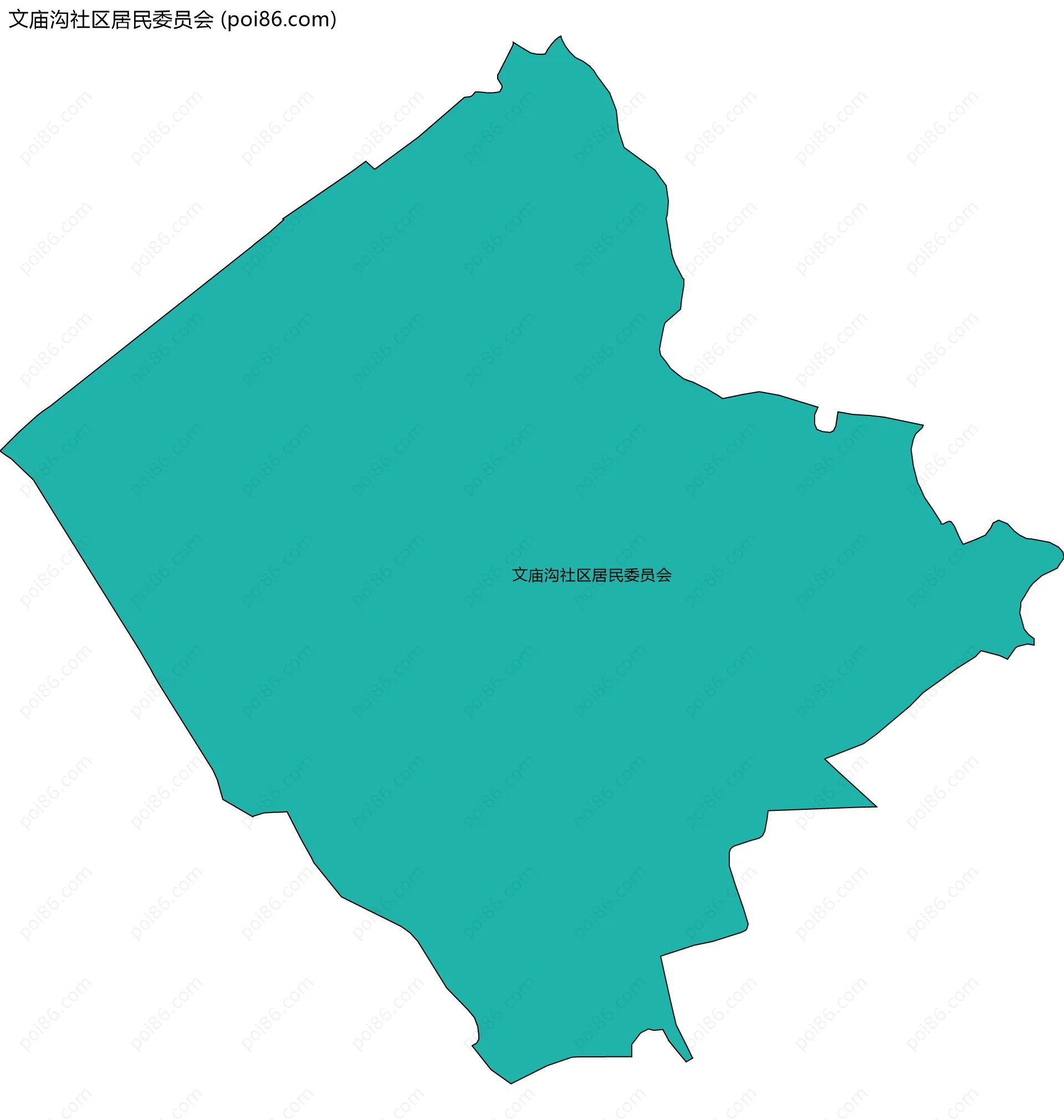 文庙沟社区居民委员会边界地图