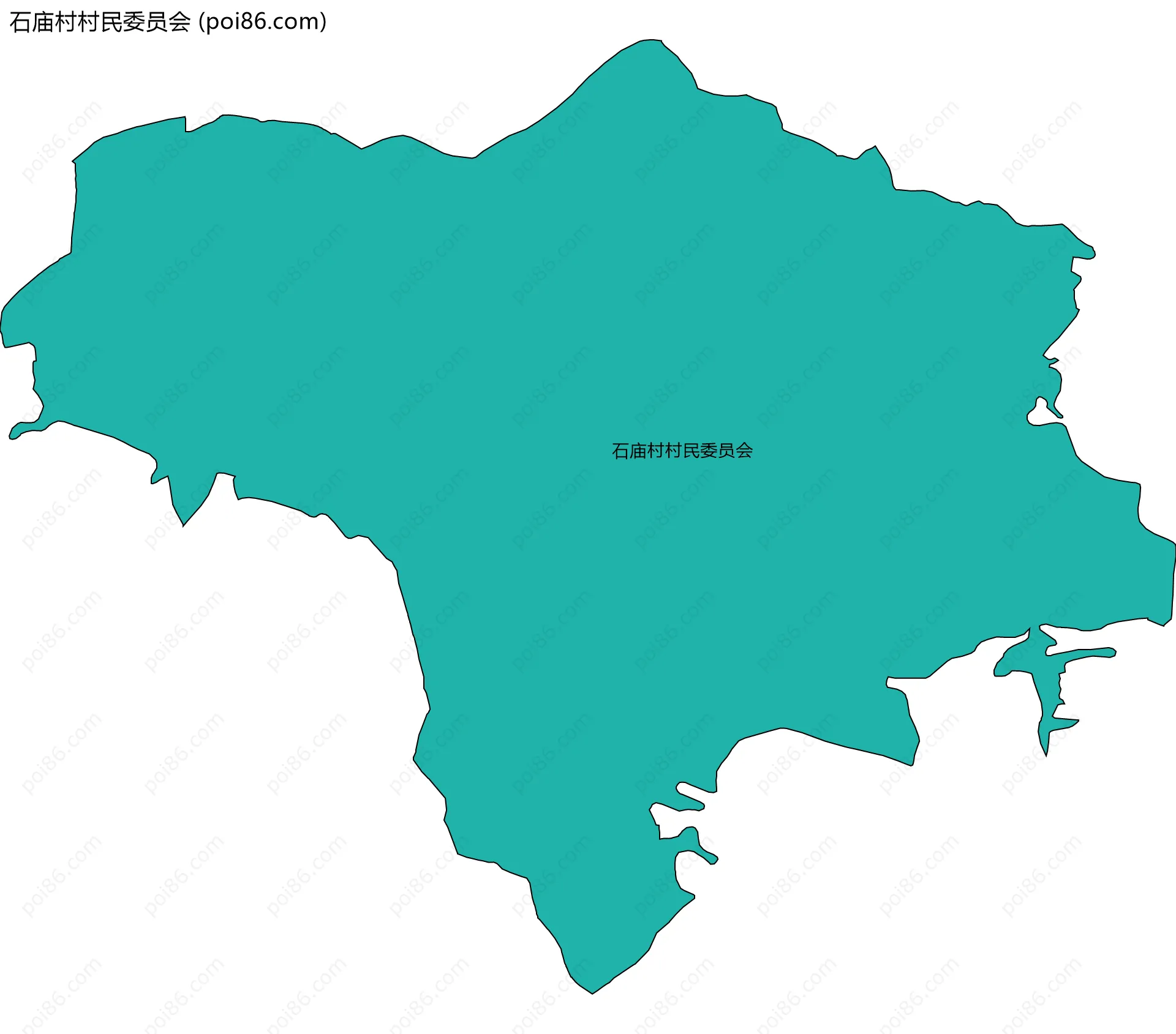 石庙村村民委员会边界地图