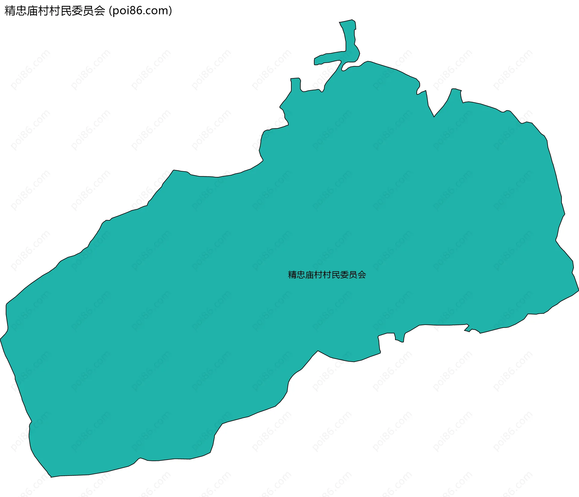 精忠庙村村民委员会边界地图