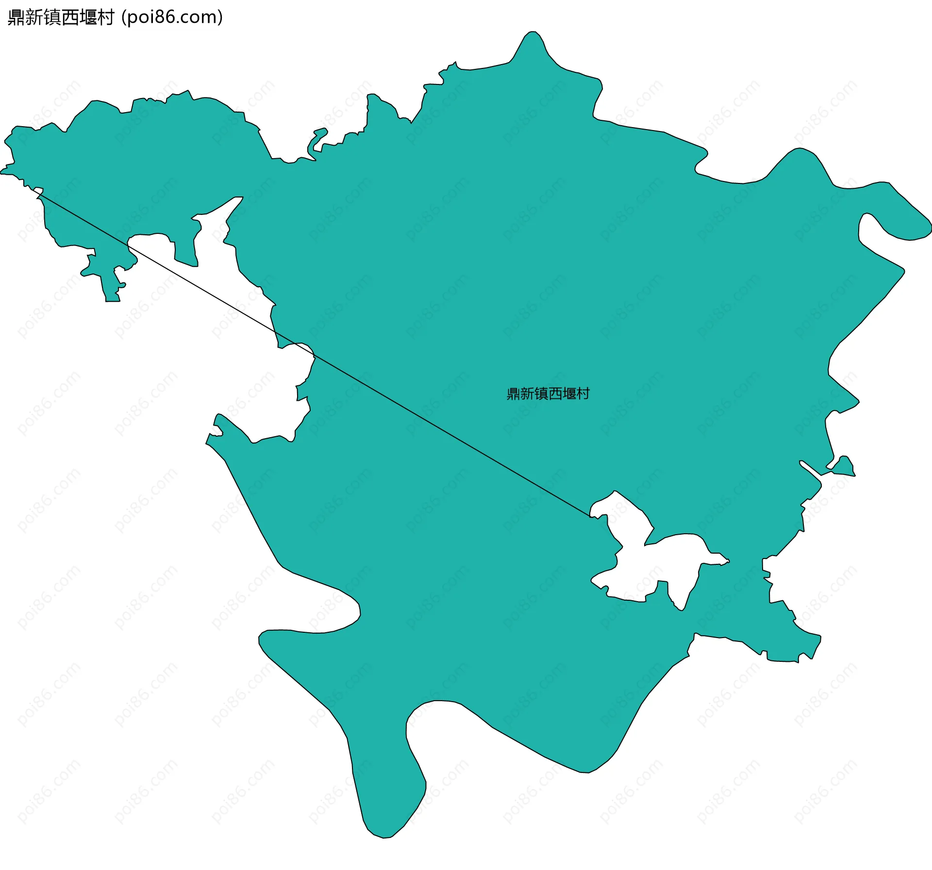 鼎新镇西堰村边界地图